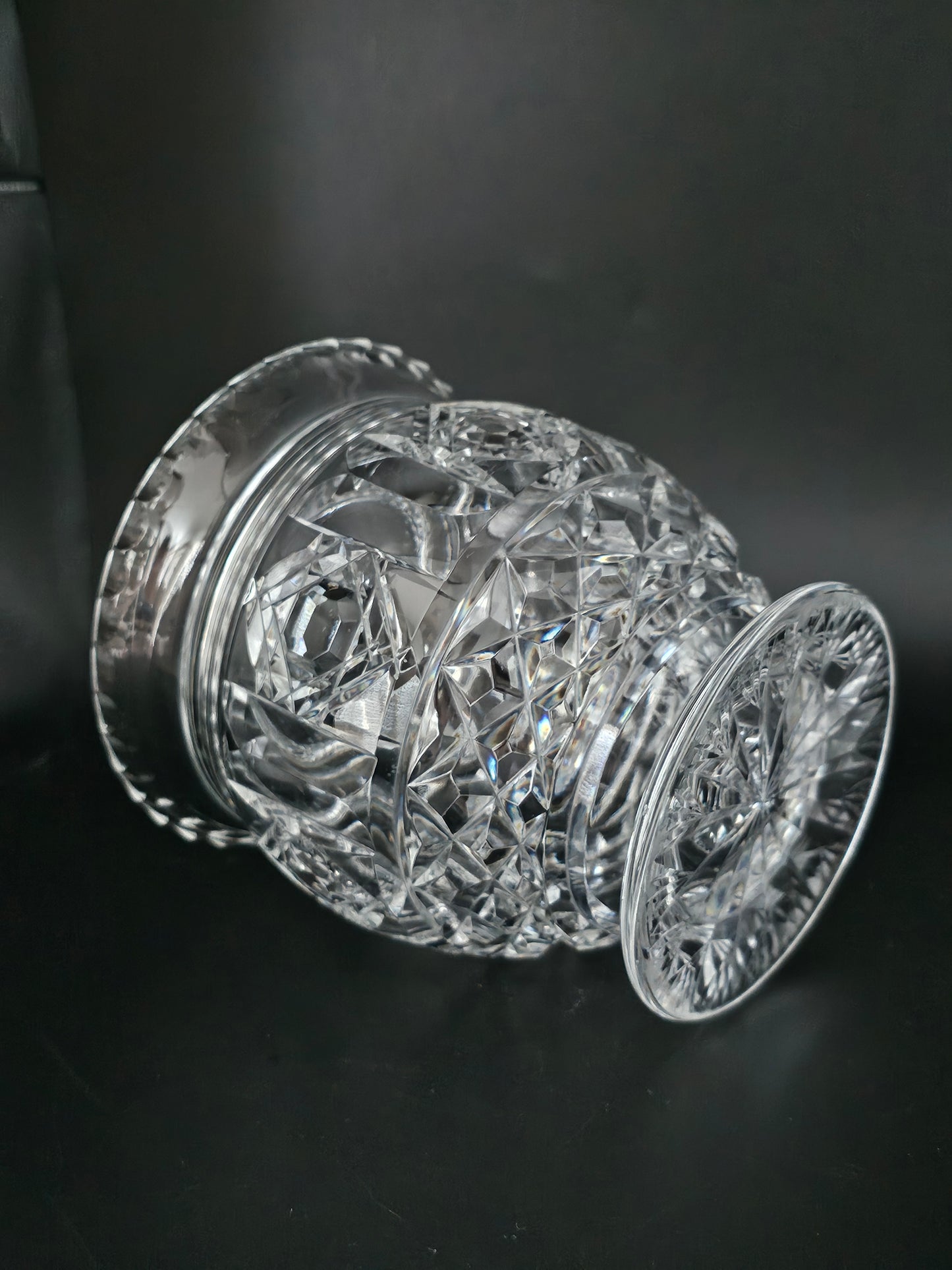 Vintage Crystal Lidded Jar for sweets or biscuits