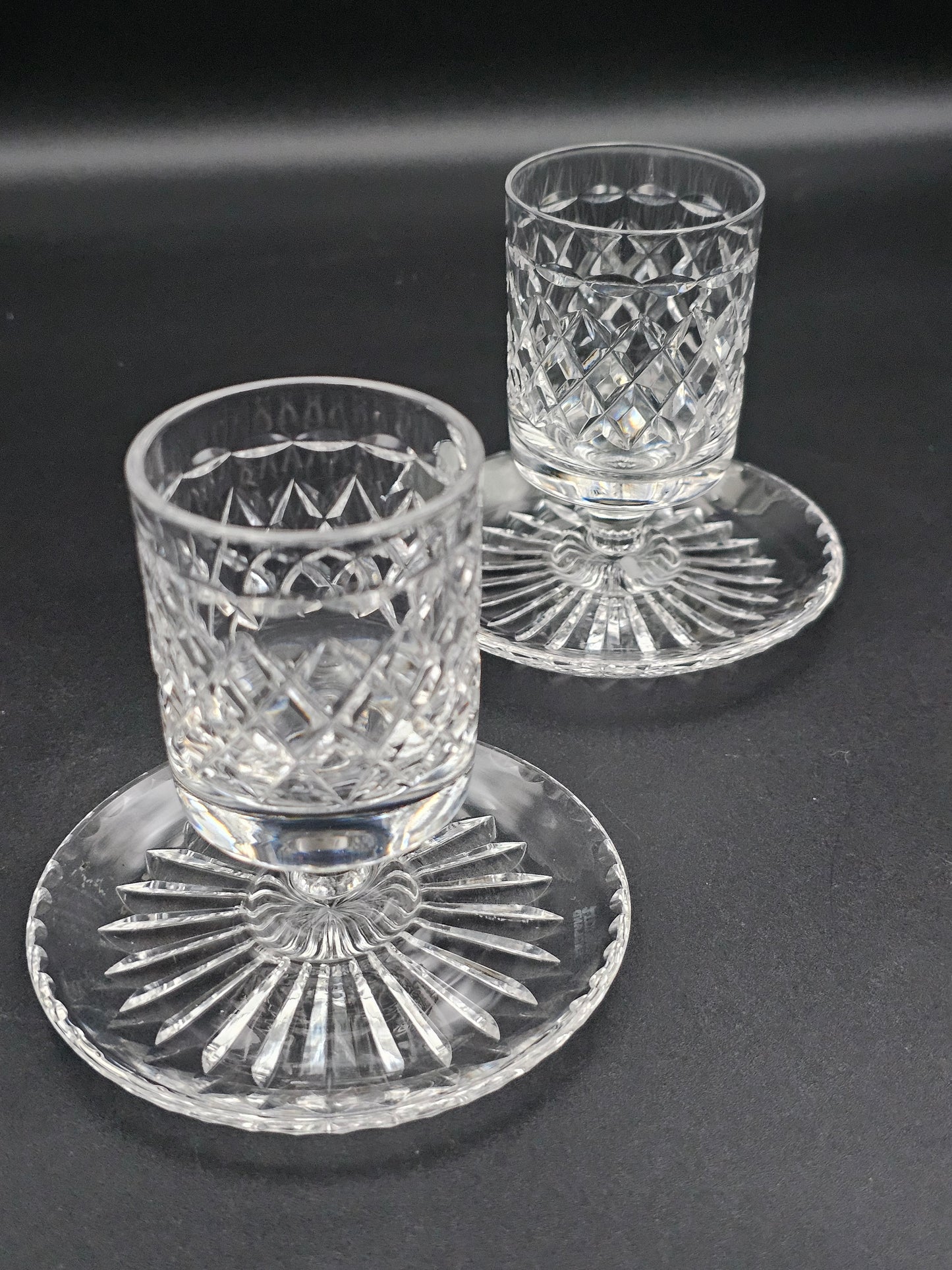 Beautiful pair of Crystal Candle Holders 4cm rim diameter