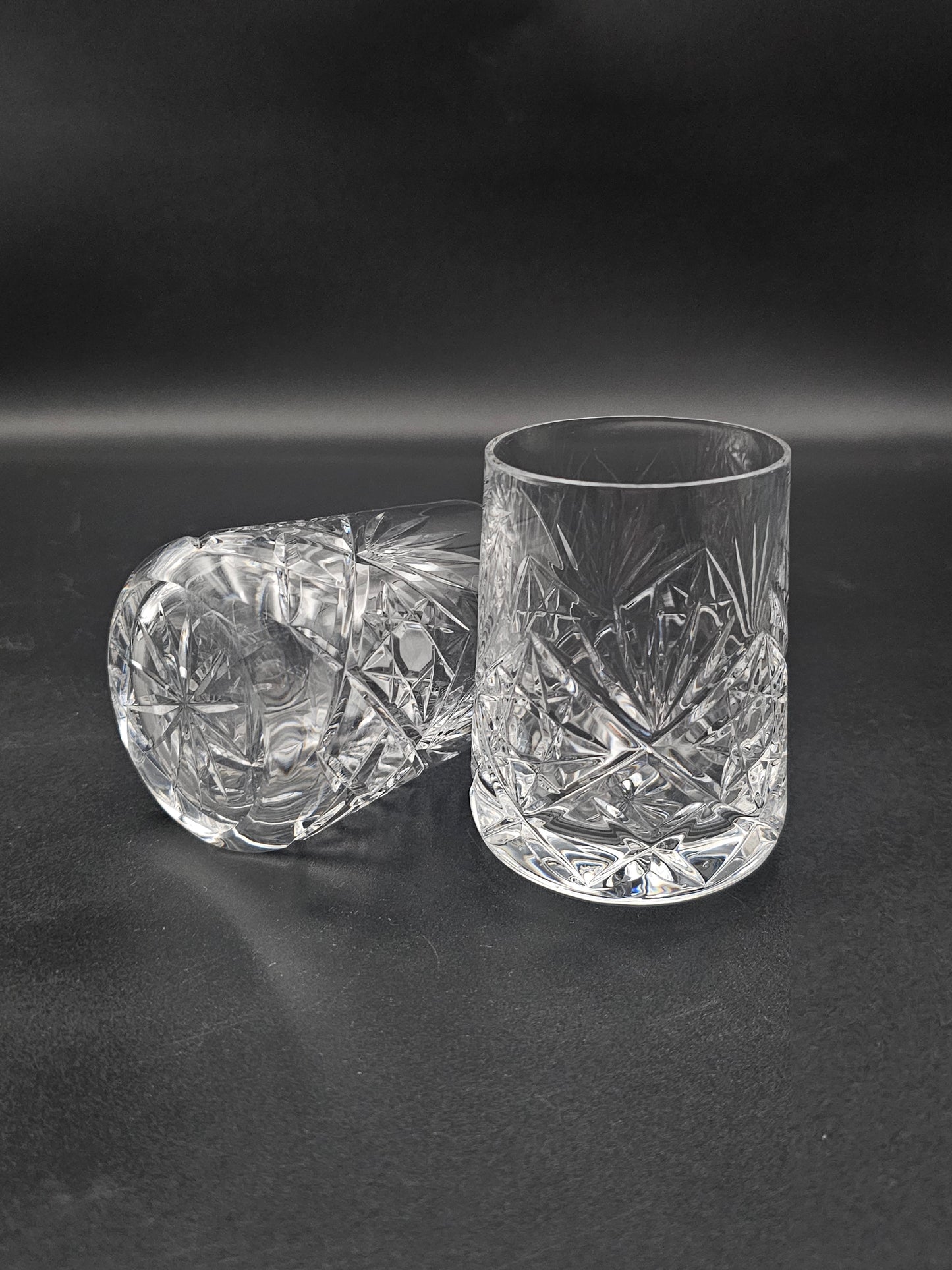 Lovely pair of Small Crystal Tumblers 175ml 9cm tall