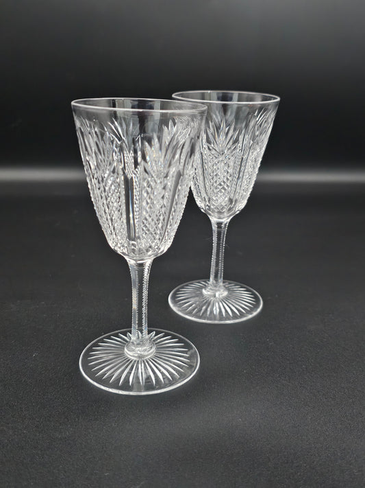 Pair of Small vintage Crystal Liqueur glasses. 85ml. 12cm tall