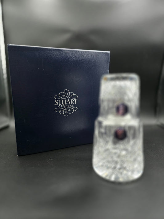 Stuart Crystal Shaftesbury pattern bedside Carafe and Tumbler set. Boxed