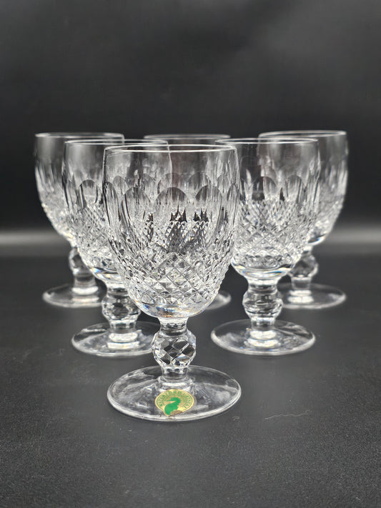 Waterford Colleen Pattern Irish Crystal short knopped stem liqueur glasses 120ml