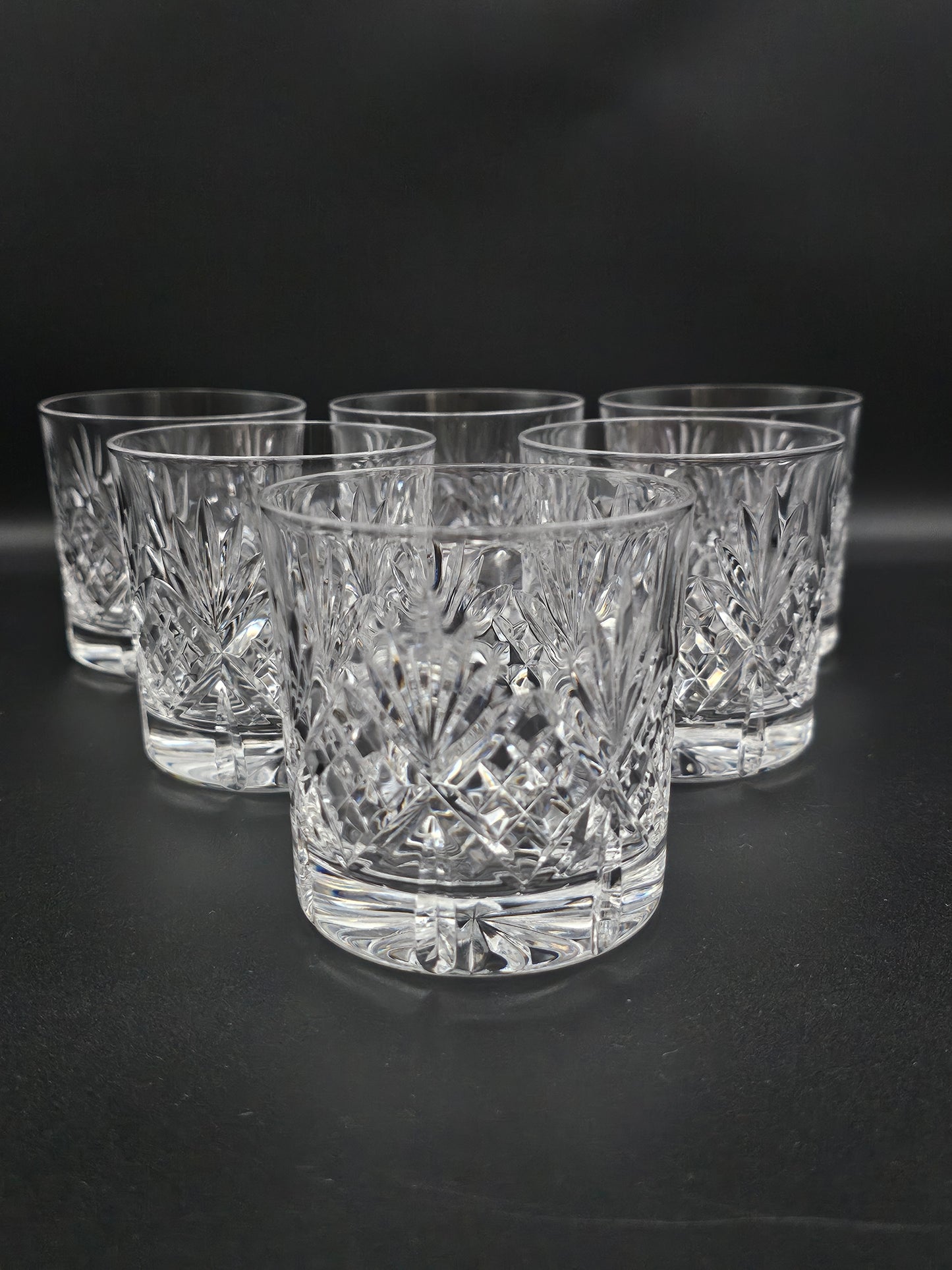 Set of 6 Vintage Edinburgh Crystal Tumblers Embassy Pattern 9oz boxed