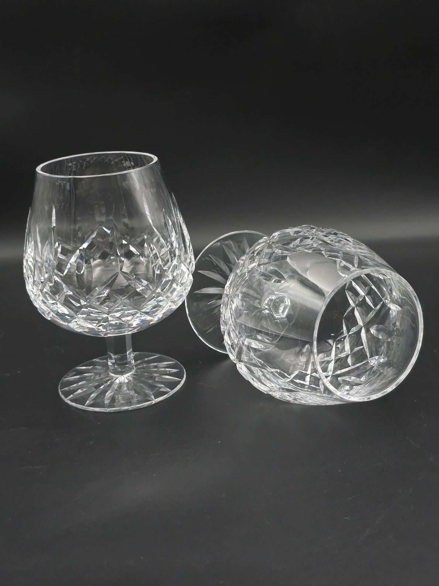 Waterford Lismore Irish Crystal pair of large Brandy or Cognac glasses 14oz