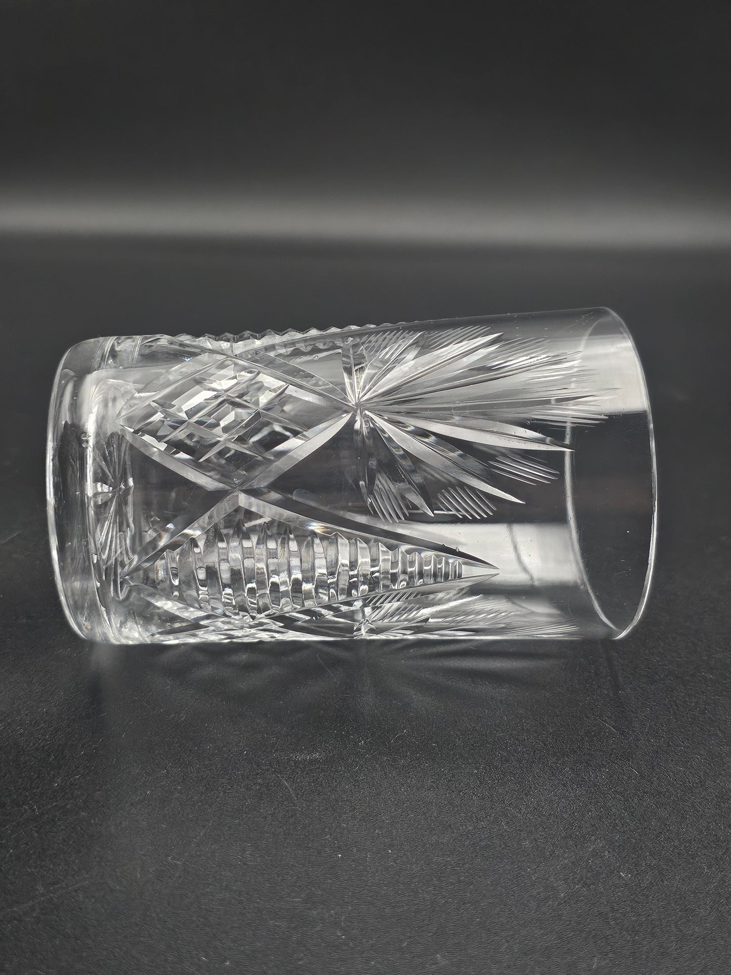 Set of 5 short Crystal tumbler glasses 275ml 11cm tall