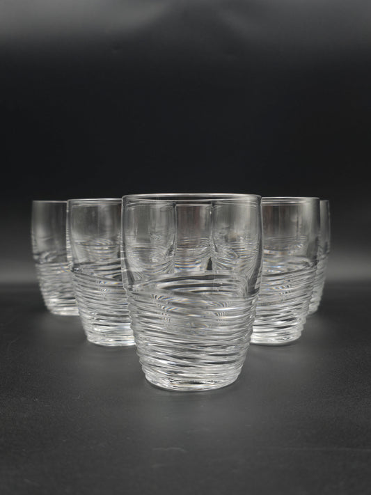 Set of 6 Waterford Crystal Jasper Conran Strata Tumblers – Heavy Cut 300ml Glasses, Signed, c.2000s, Ireland