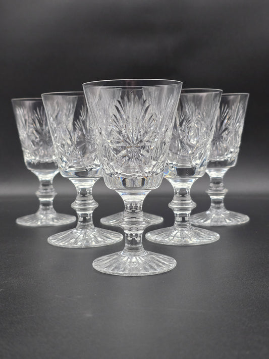 Star of Edinburgh, Edinburgh Crystal set of 6 Crystal Wine glasses. 150ml. 13.5cm tall