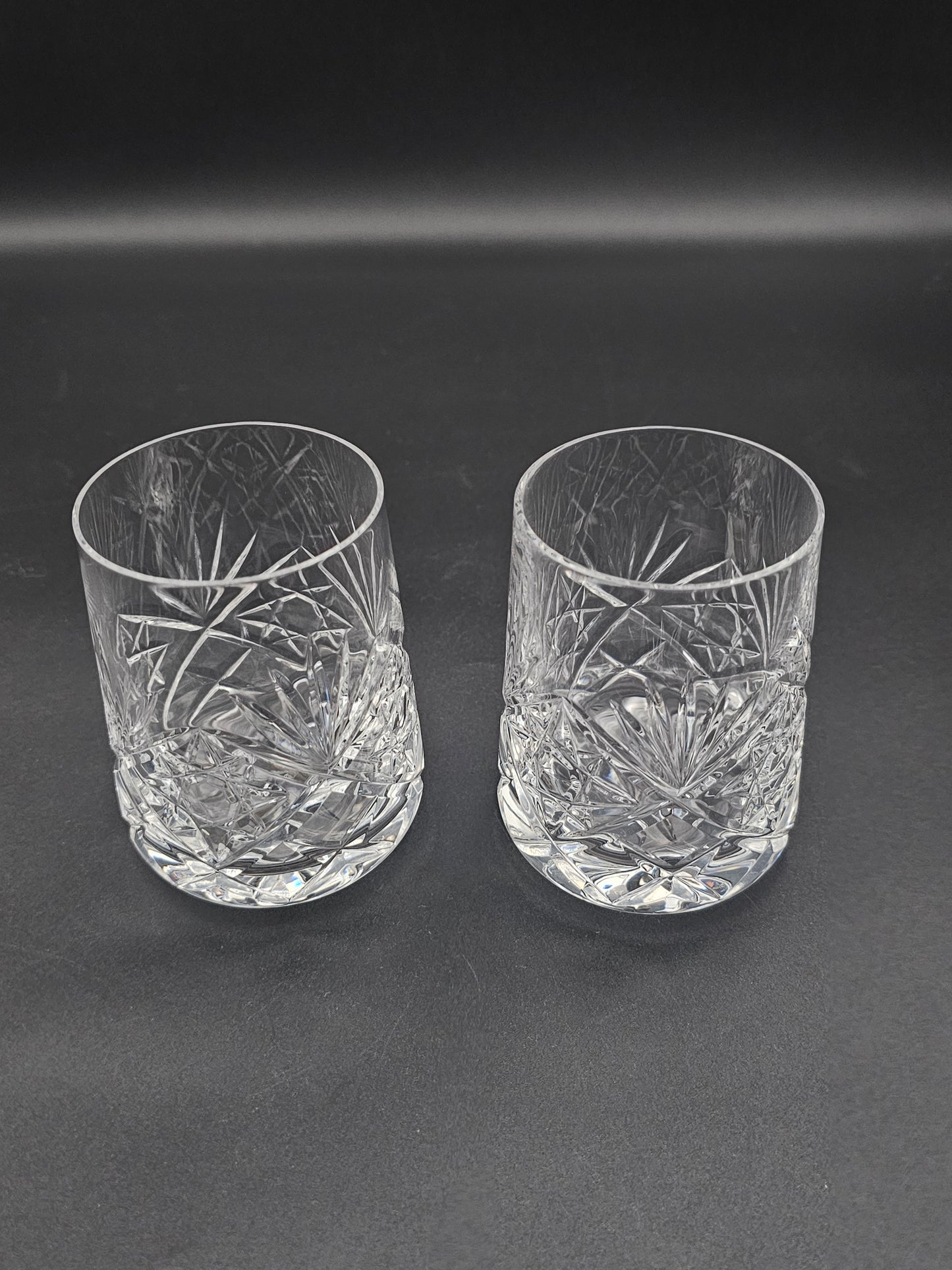 Lovely pair of Small Crystal Tumblers 175ml 9cm tall