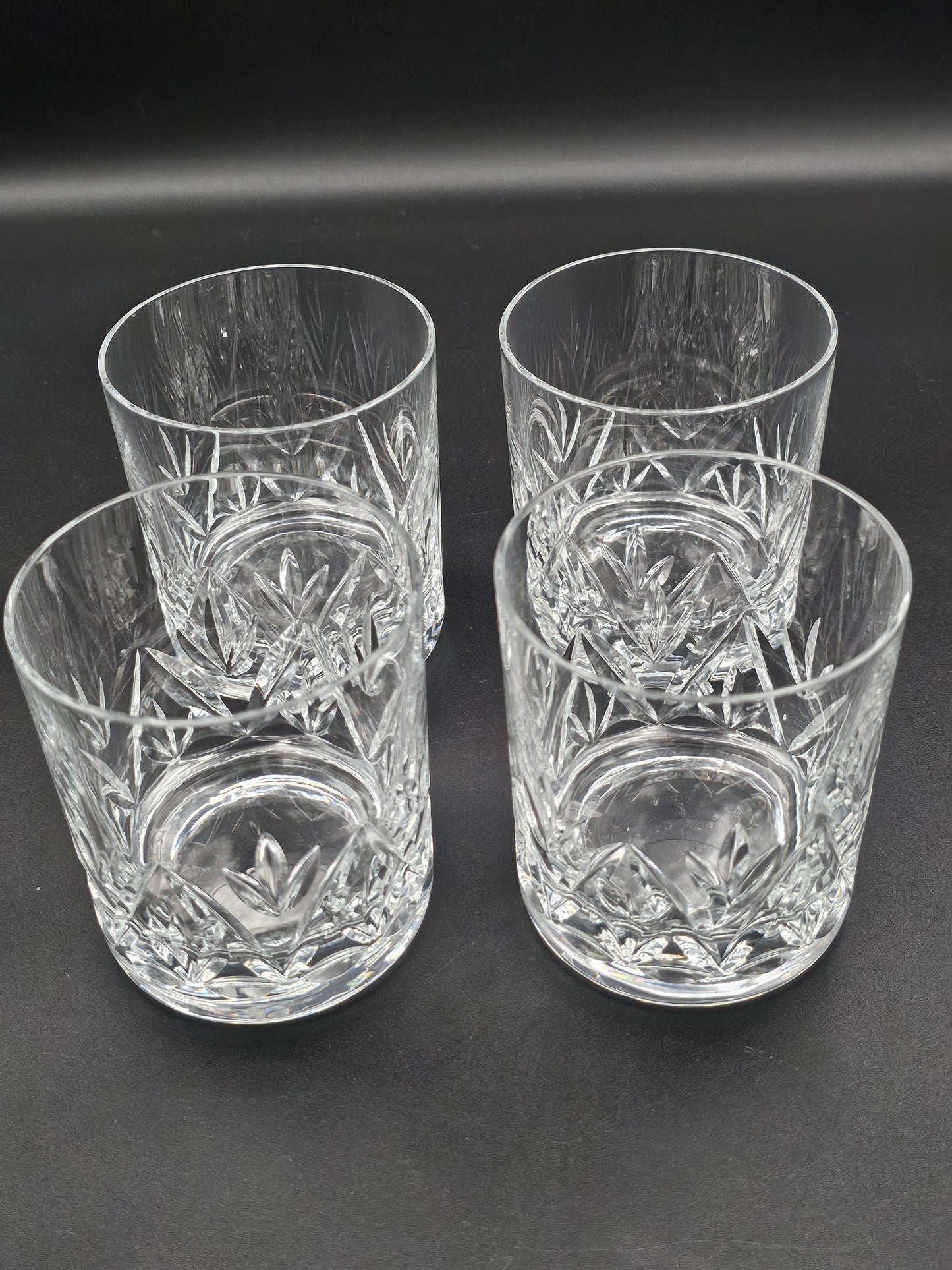 Set of 4 Large Crystal Old Fashioned tumblers 11oz 300ml