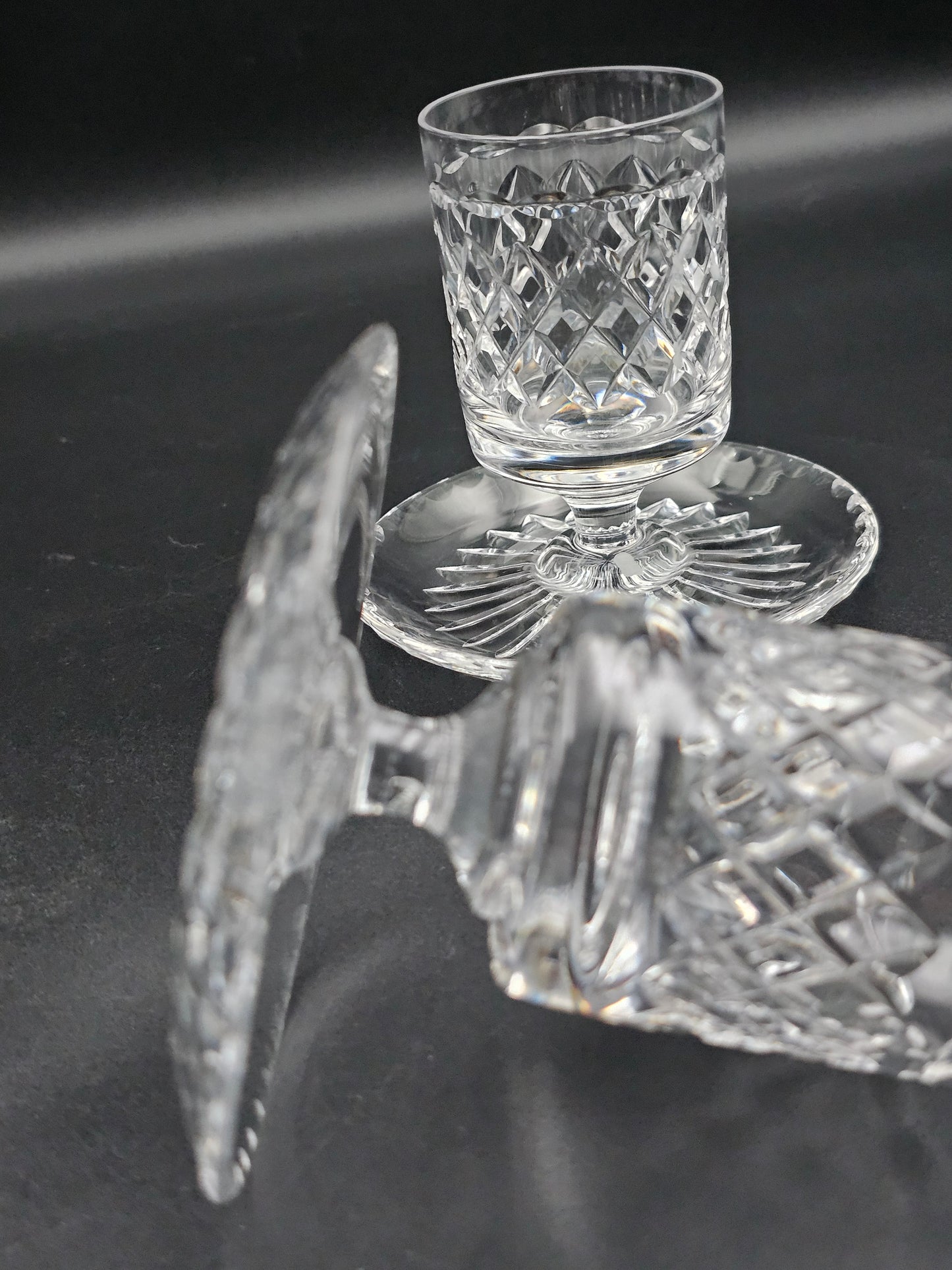 Beautiful pair of Crystal Candle Holders 4cm rim diameter