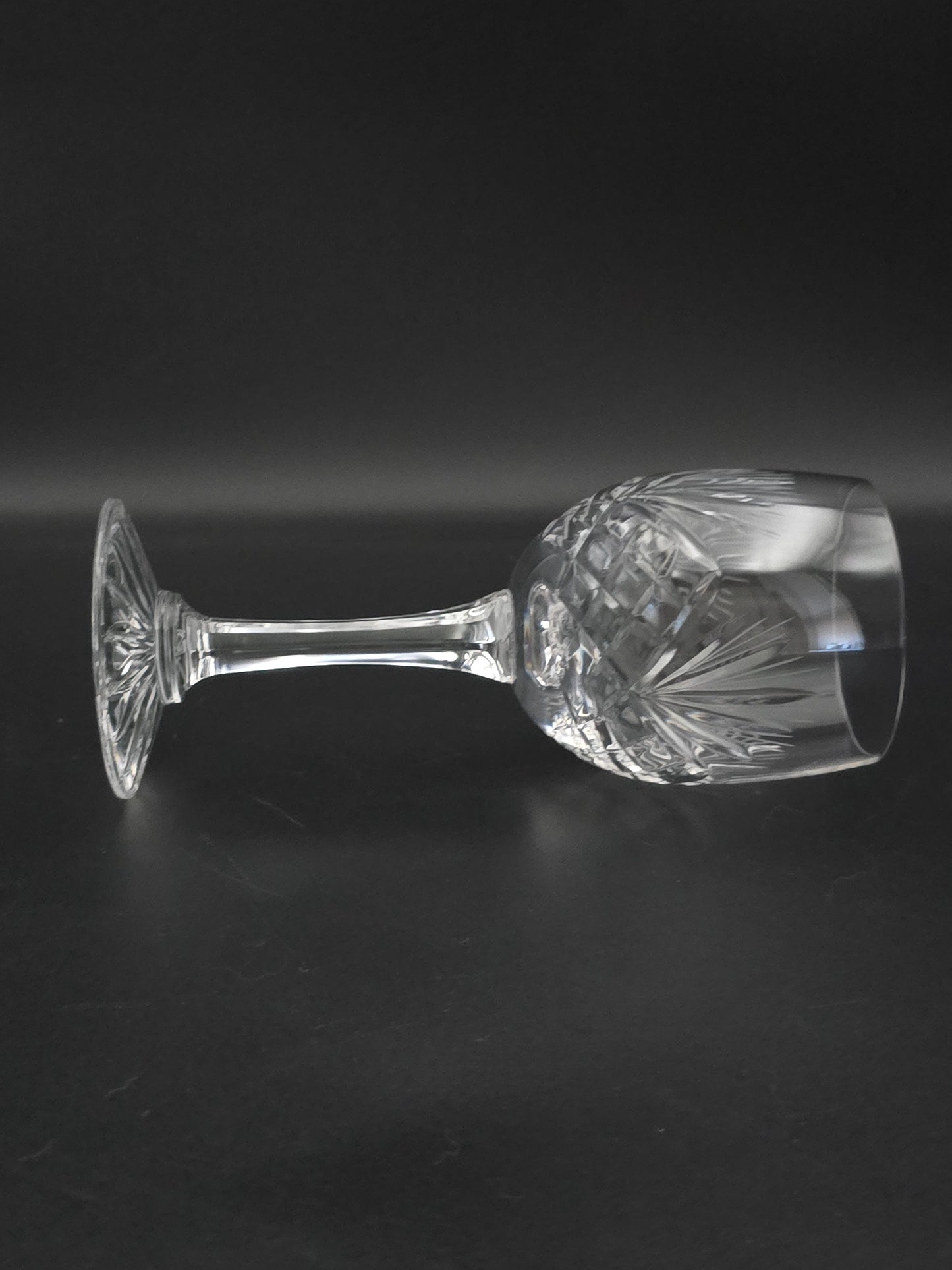 Set of 6 Vintage Crystal Wine Glasses 225ml