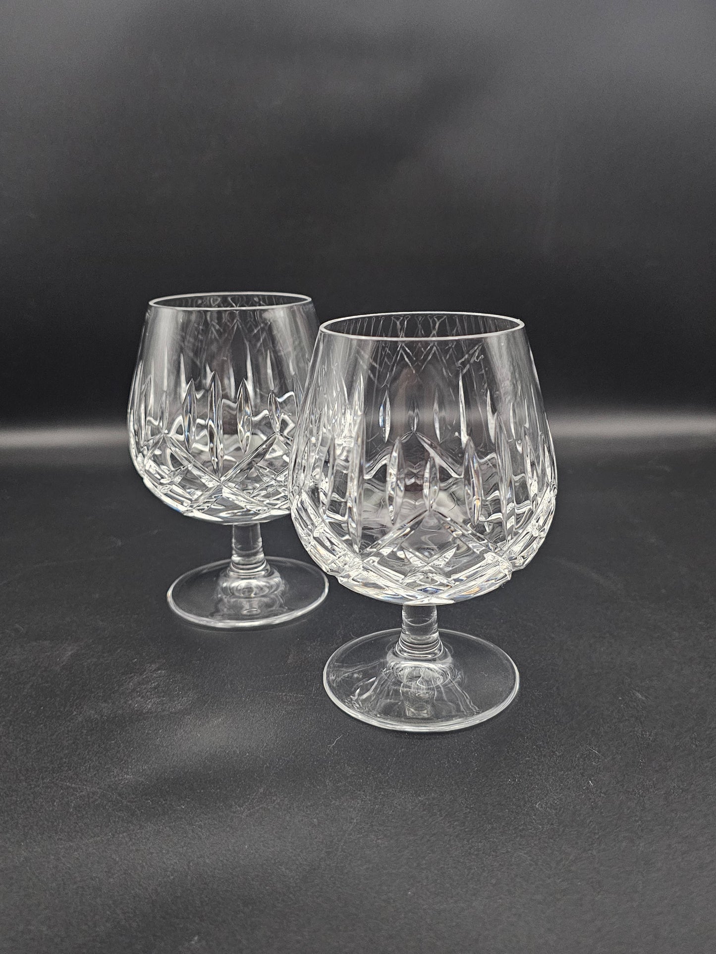 Pair of Crystal Cognac Brandy Glasses 11oz