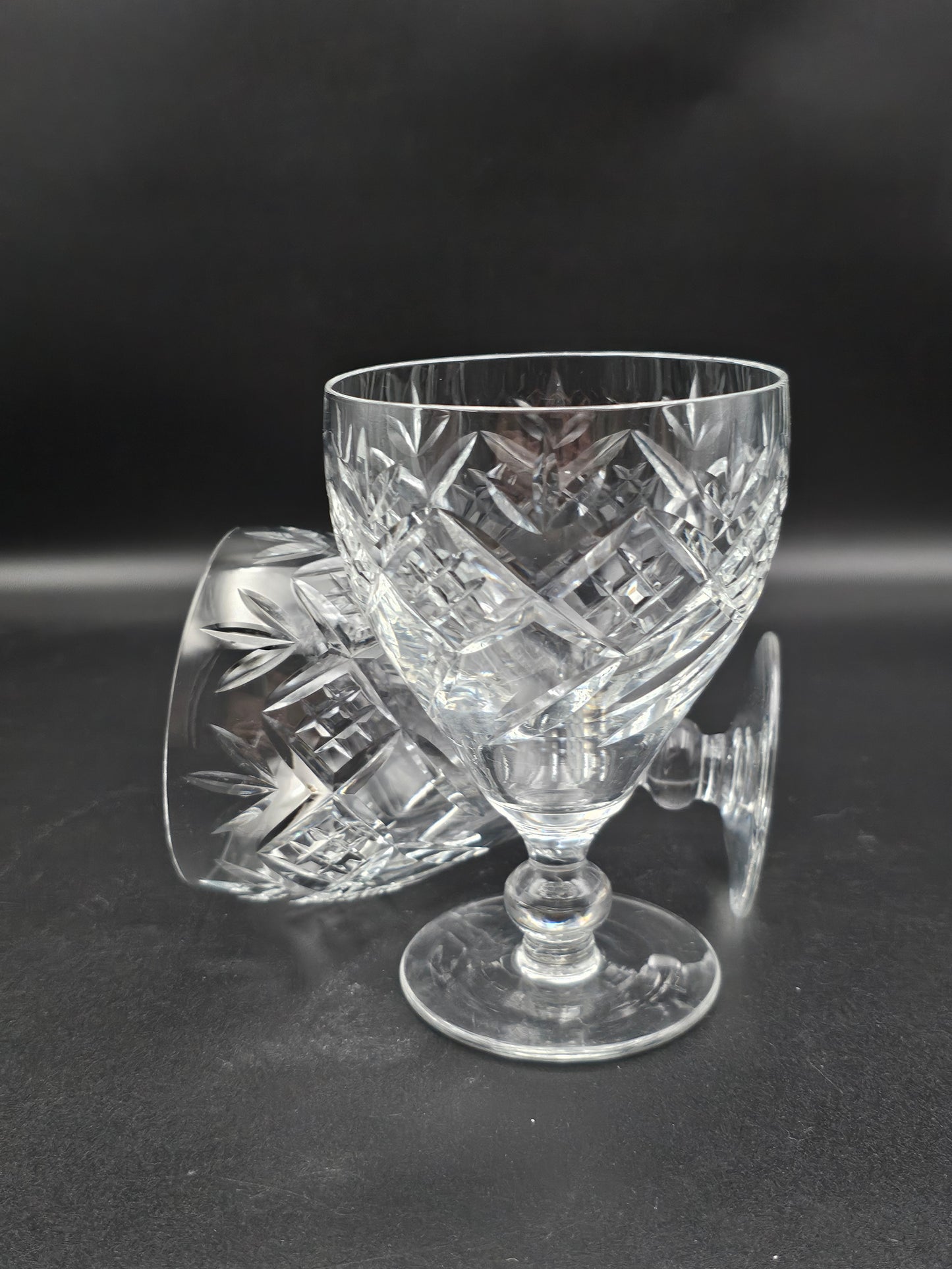 Beautiful pair of Webb Corbett Crystal Goblets 250ml