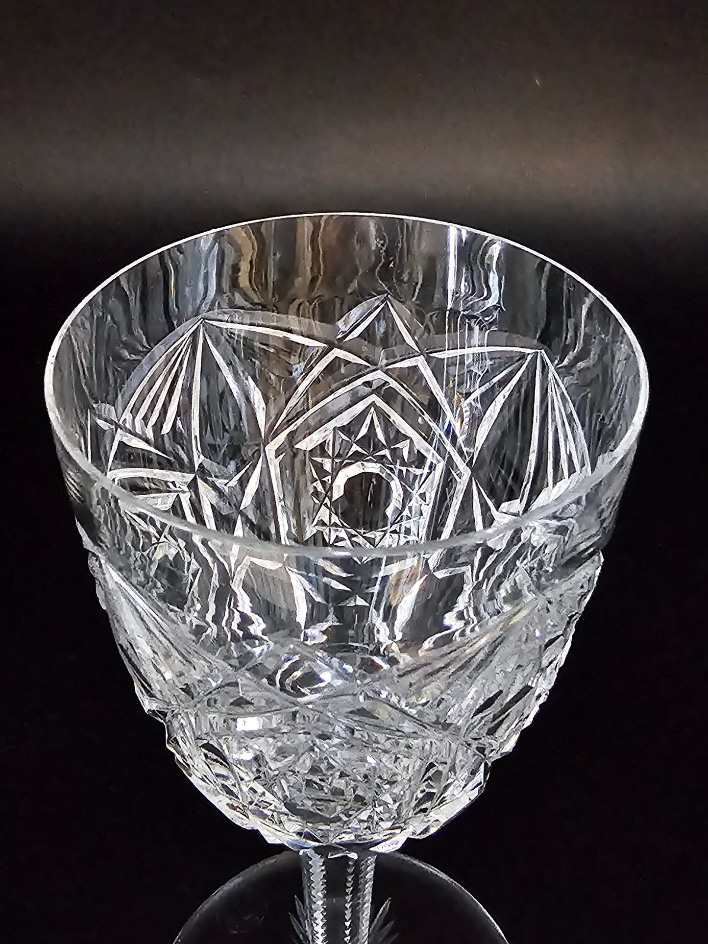 Baccarat Crystal Lagny Pattern, set of 6 Crystal Sherry glasses 150ml