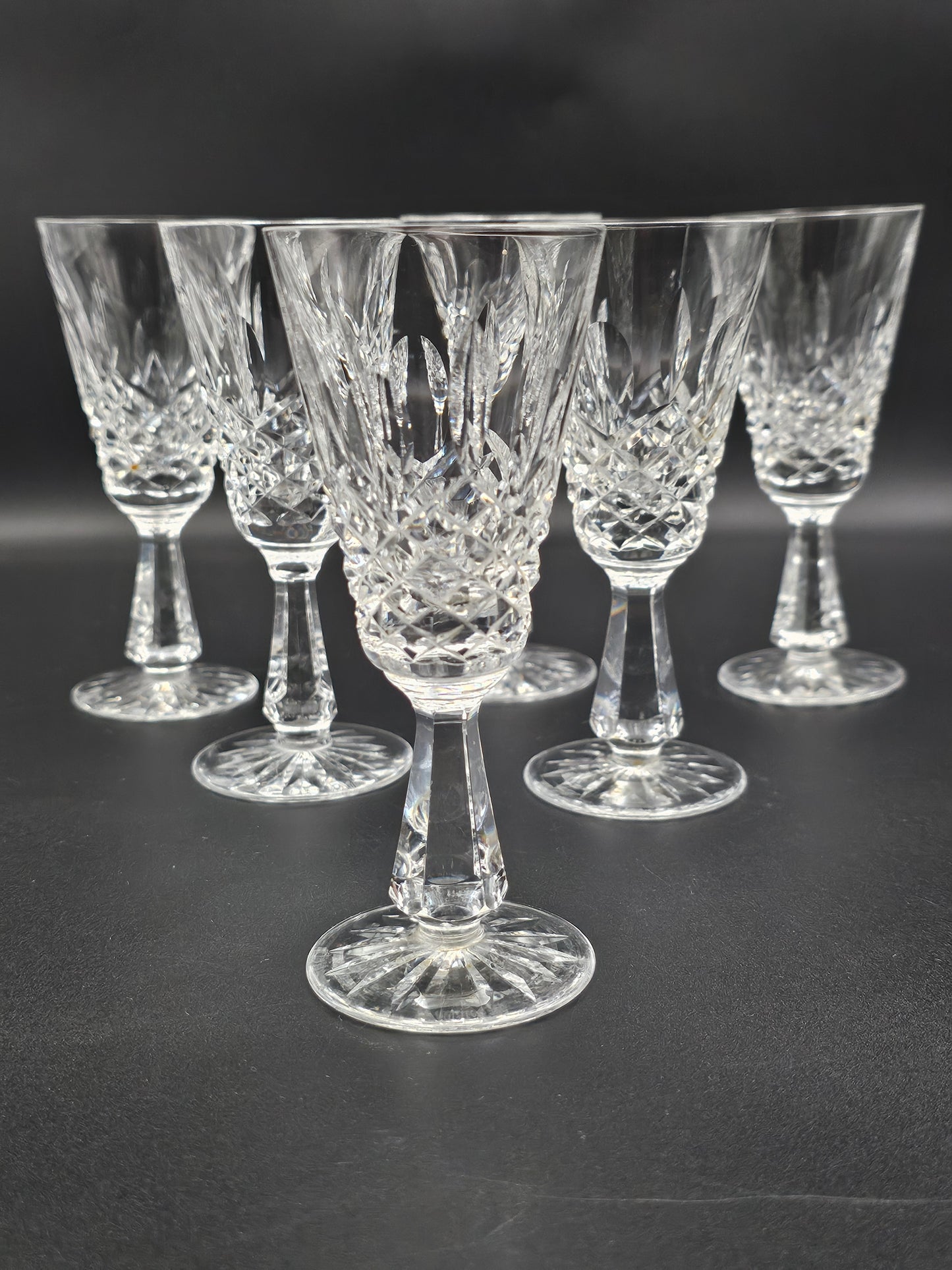 Set of 6 Waterford Crystal Kenmare Pattern liqueur glasses 90ml