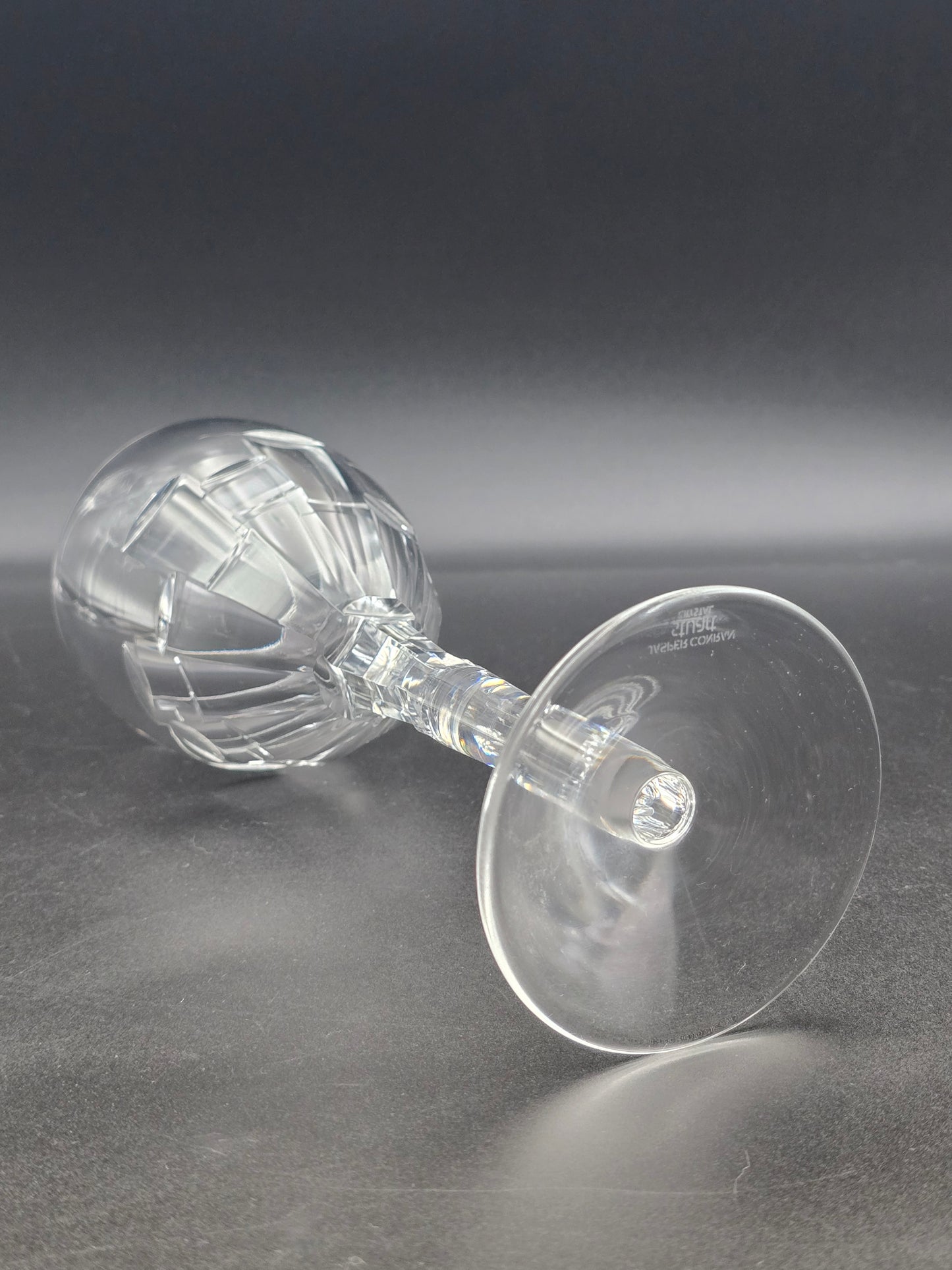 Single Stuart Crystal “Ice” Wine Glass by Jasper Conran – 450 ml Large Goblet, 25 cm, Signed, Vintage Elegance