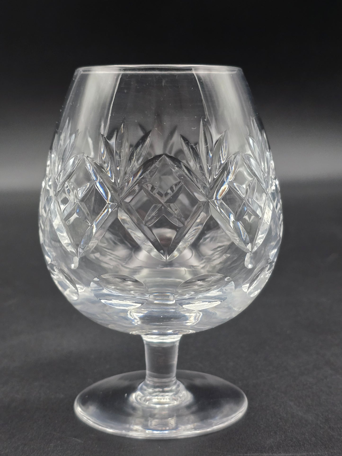 Set of 4 Royal Doulton Georgian Pattern Crystal Brandy Cognac Glasses. 11oz