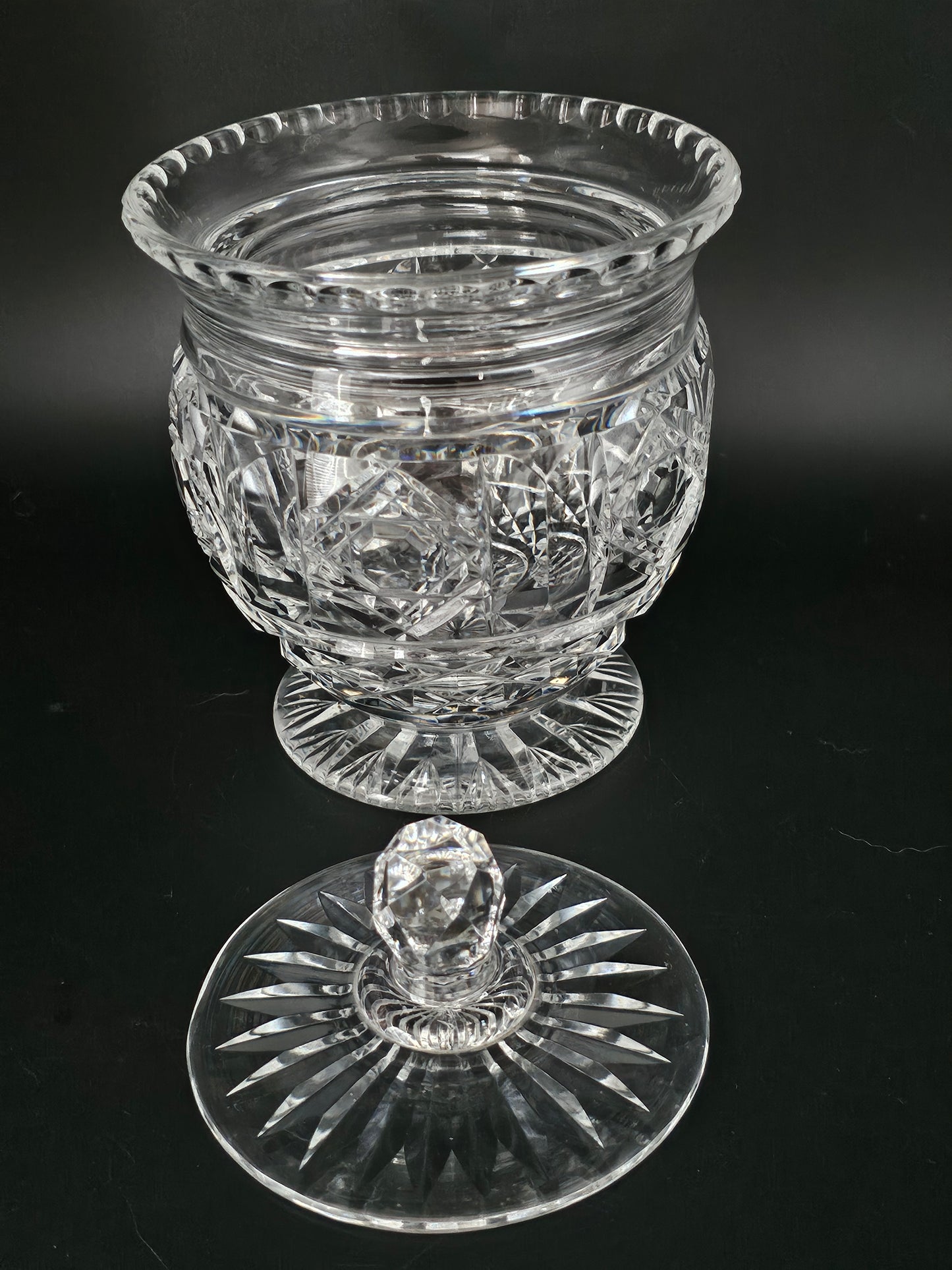 Vintage Crystal Lidded Jar for sweets or biscuits