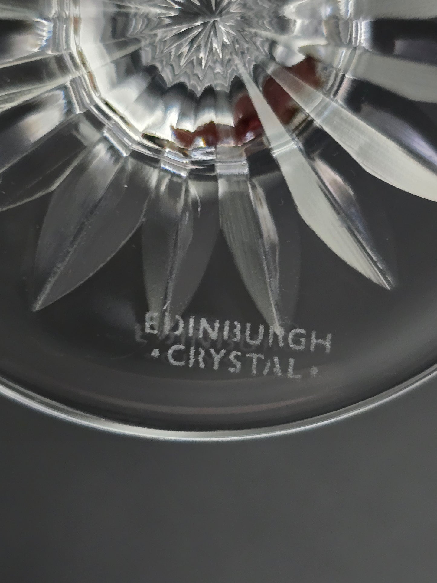Set of 6 Edinburgh Crystal Lomond Pattern sherry or small wine glasses. 135ml
