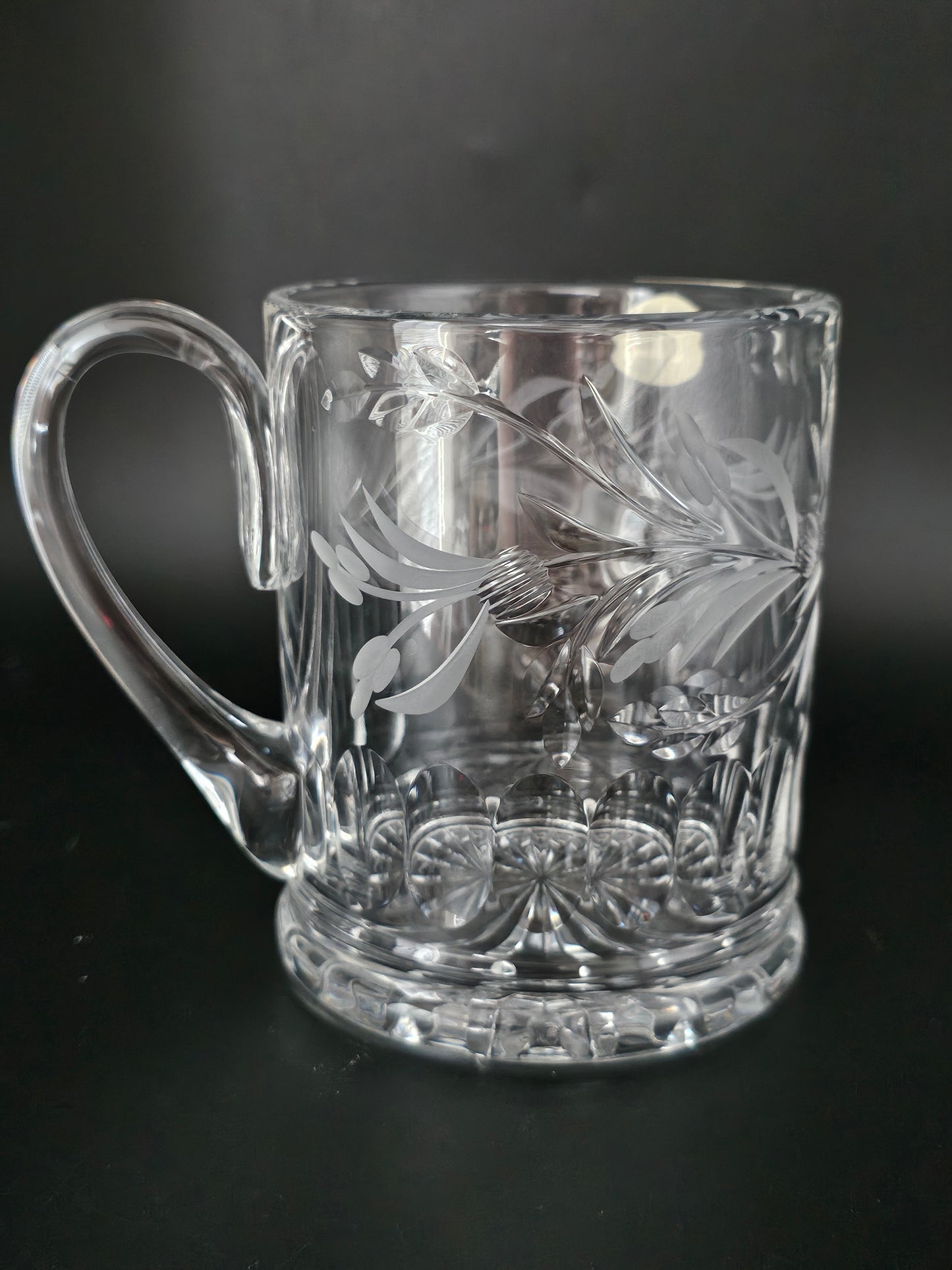 Royal Brierley Jasmine Pattern Large Crystal Tankard.