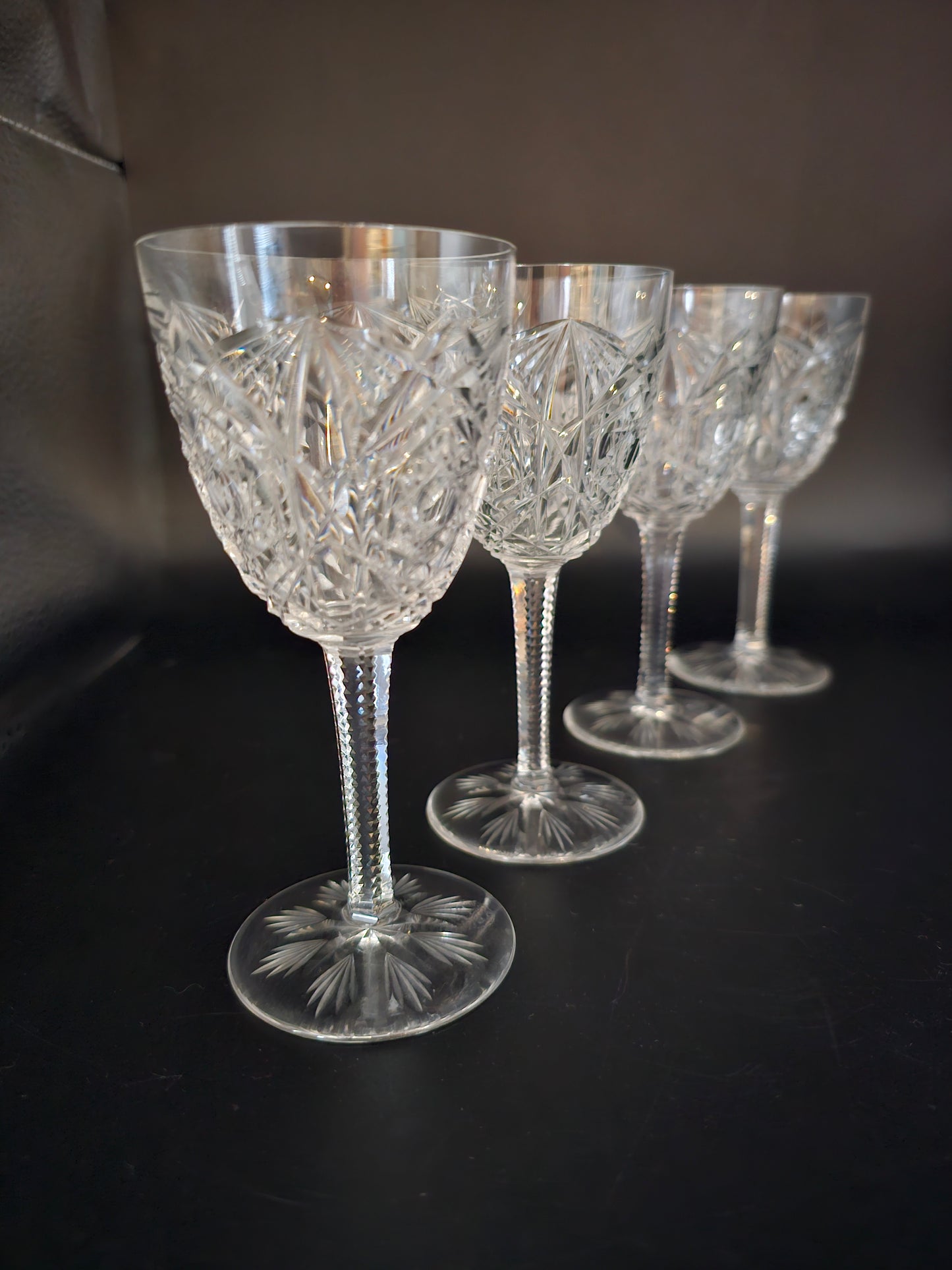 Beautiful Baccarat Lagny Pattern set of 4 Crystal liqueur glasses. 75ml