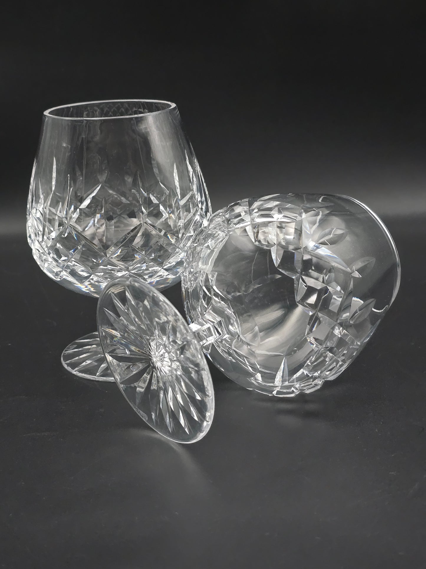 Waterford Lismore Irish Crystal pair of large Brandy or Cognac glasses 14oz