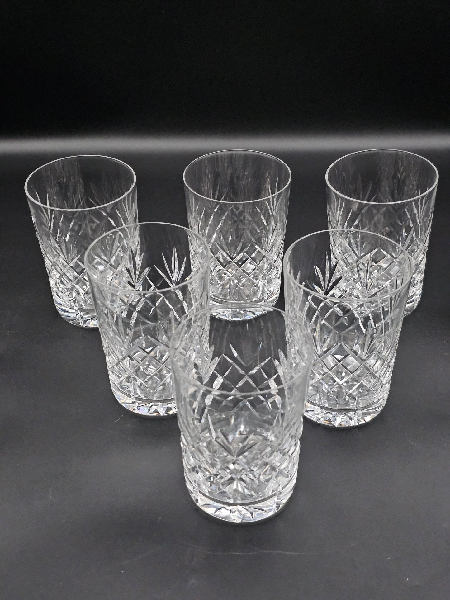 Set of 6 Beautiful Crystal Tumbler Glasses 300ml