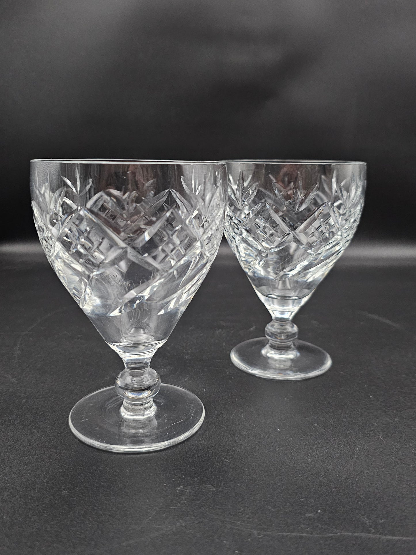 Beautiful pair of Webb Corbett Crystal Goblets 250ml