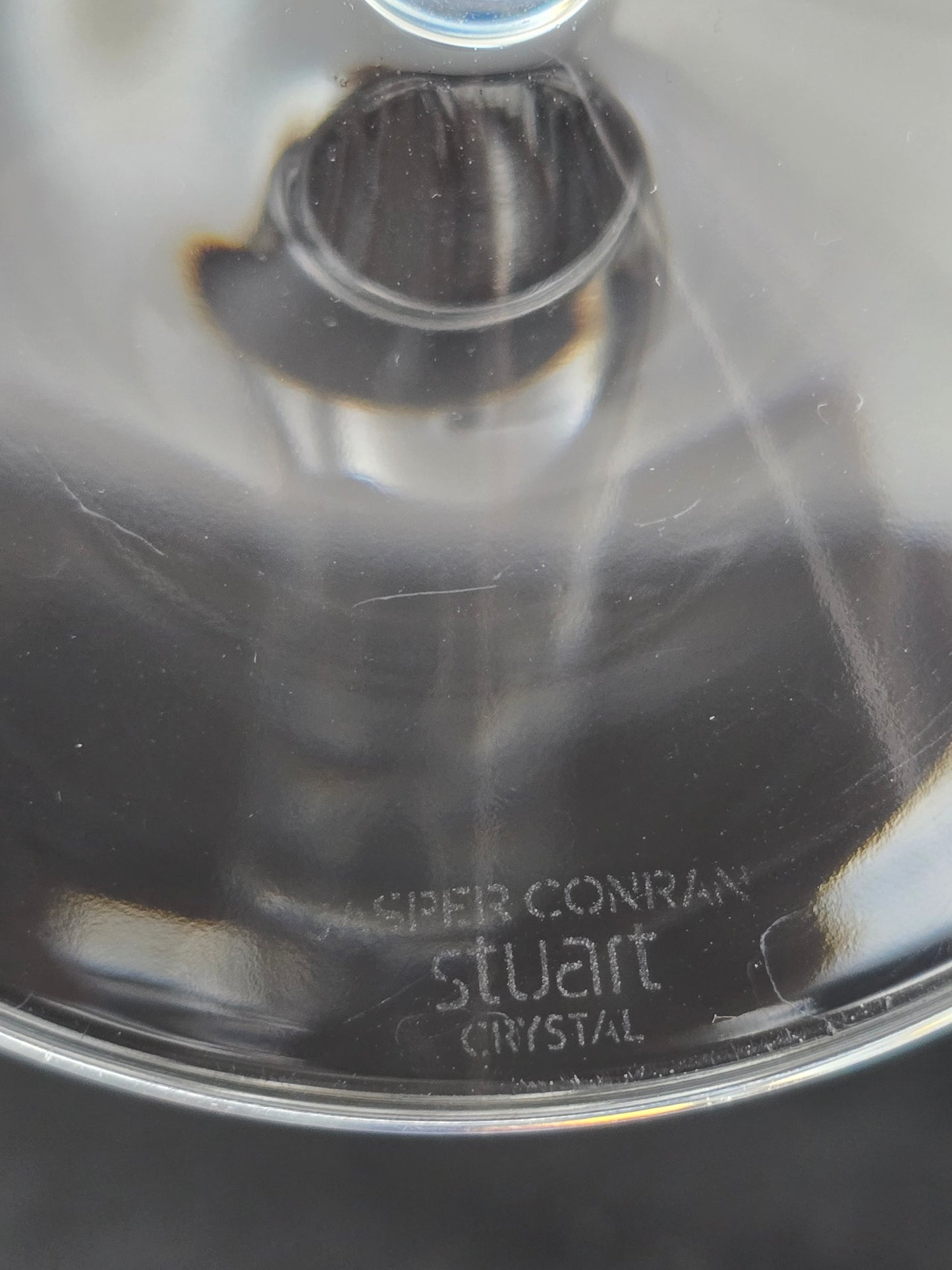  Set of 6 Stuart Crystal Ice Wine Glasses 450 ml by Jasper Conran – 25 cm Tall Cut Crystal Goblets, Signed Vintage Glassware