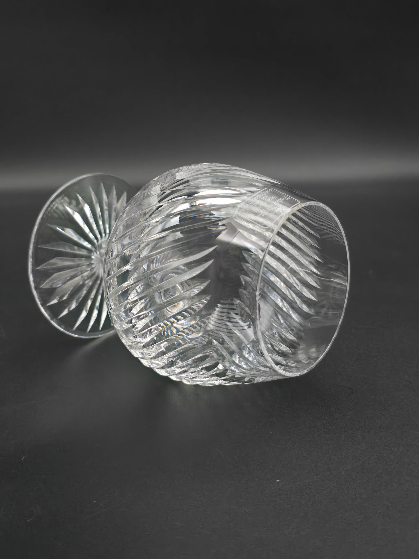 Set of 6 Tudor Crystal Aquitaine Pattern brandy glasses. 10oz