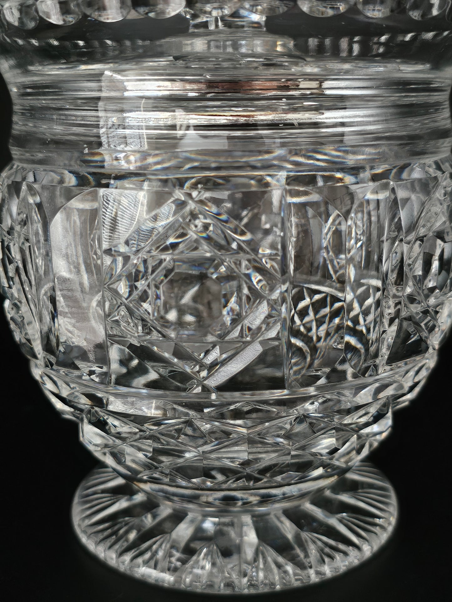 Vintage Crystal Lidded Jar for sweets or biscuits