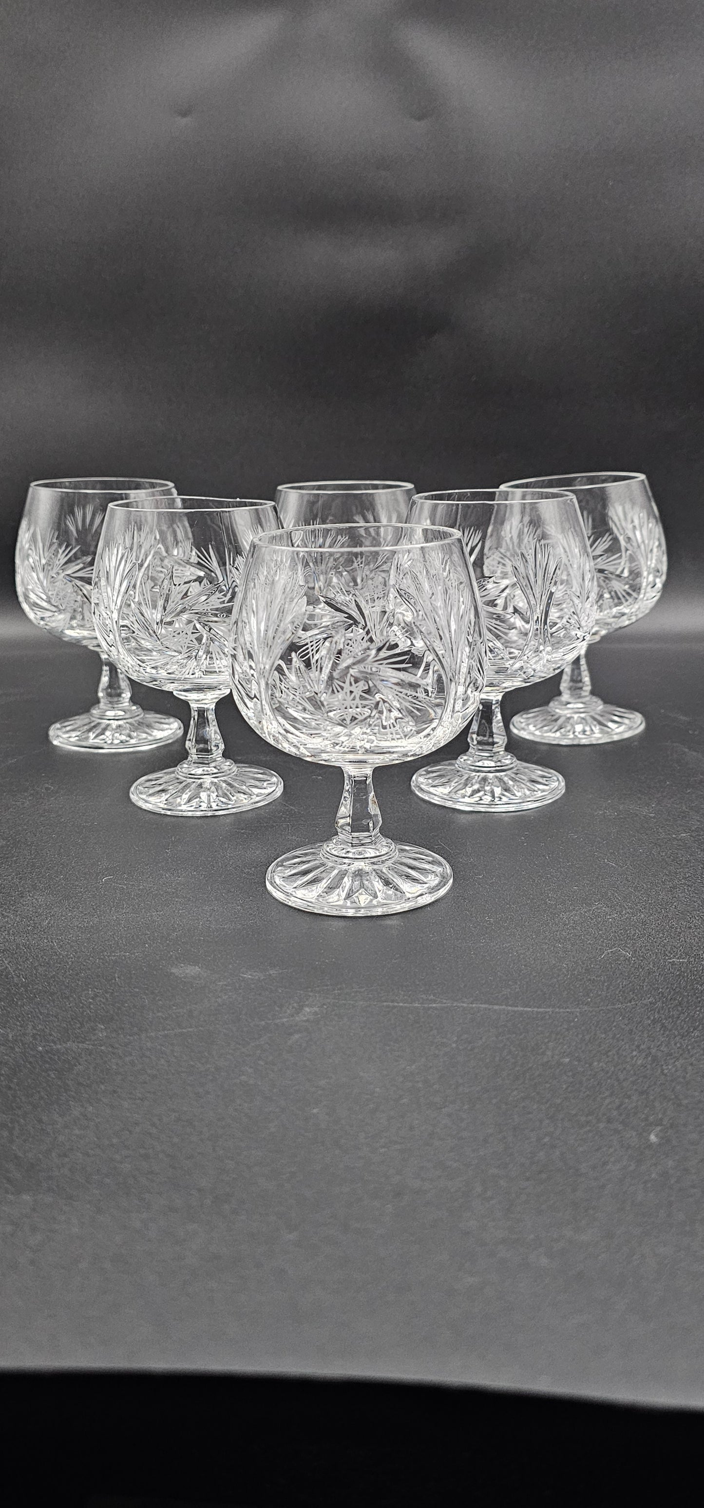 Set of 6 brandy or Cognac Crystal glasses 7oz