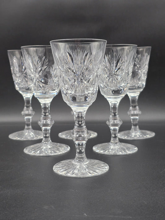 Star of Edinburgh, Edinburgh Crystal set of 6 Crystal Wine glasses. 150ml. 16cm tall