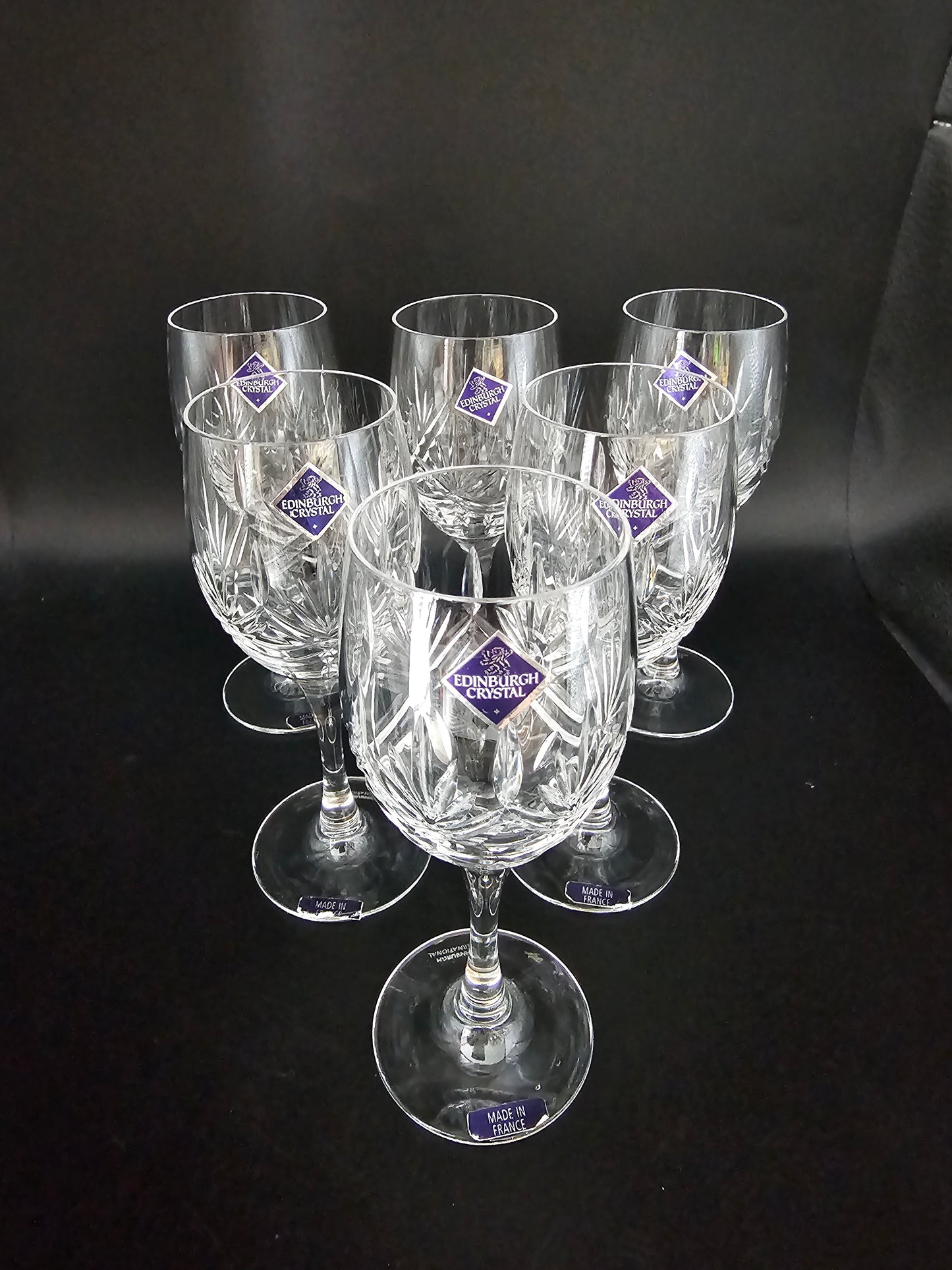 Edinburgh Crystal Serenade Pattern set of 6 Sherry Glasses. 150ml. Boxed.