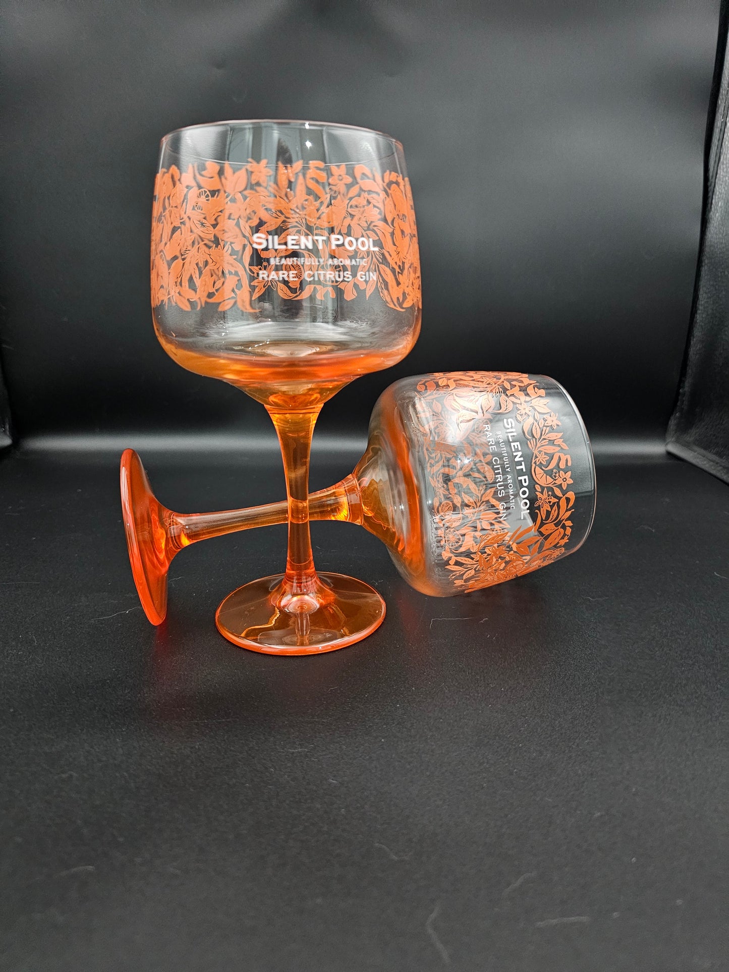 A pair of Silent Pool Citrus Copa Gin glasses