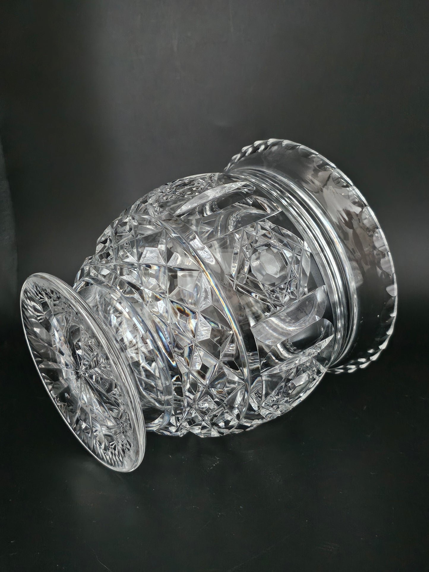 Vintage Crystal Lidded Jar for sweets or biscuits