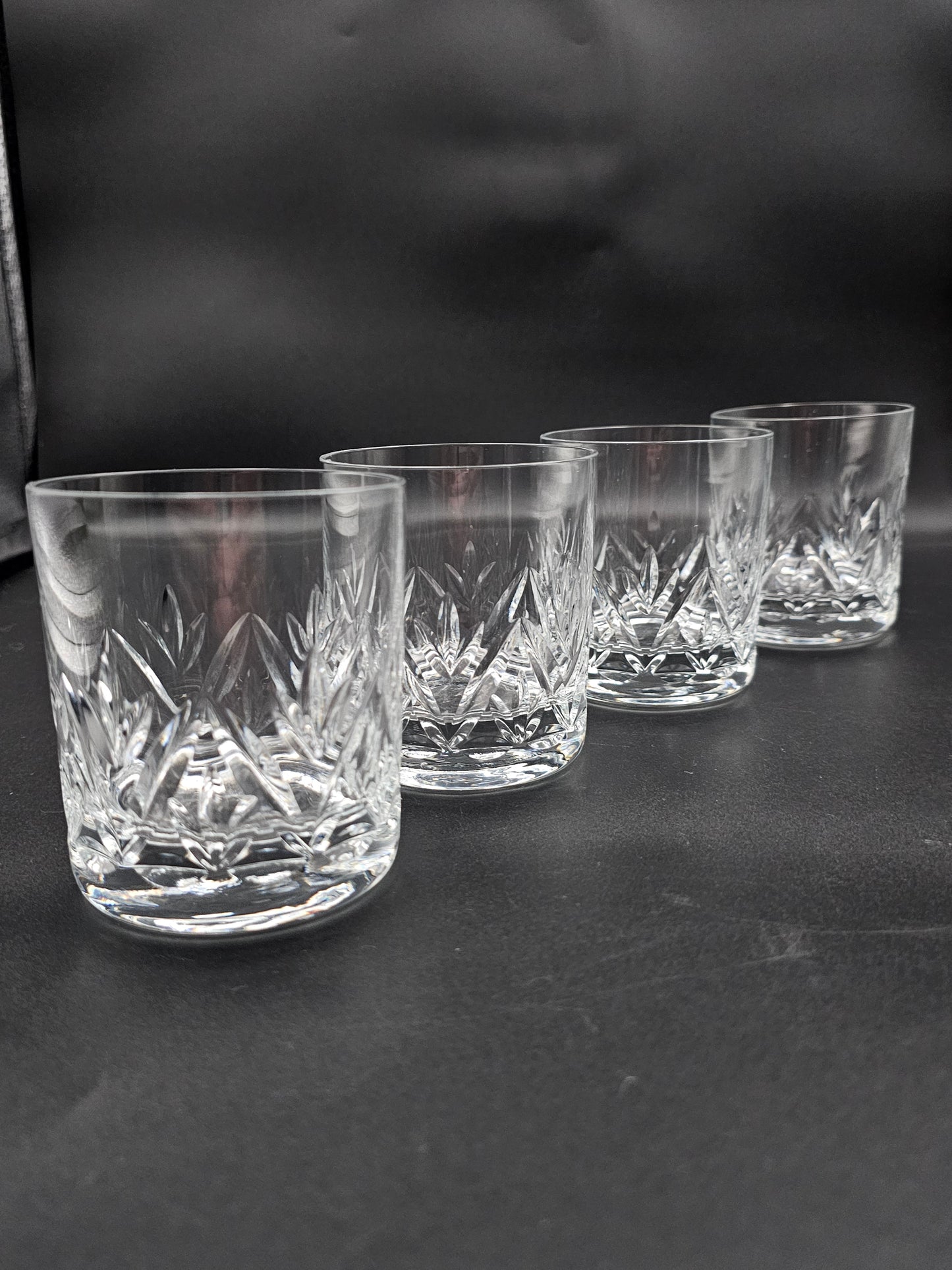 Set of 4 Large Crystal Old Fashioned tumblers 11oz 300ml