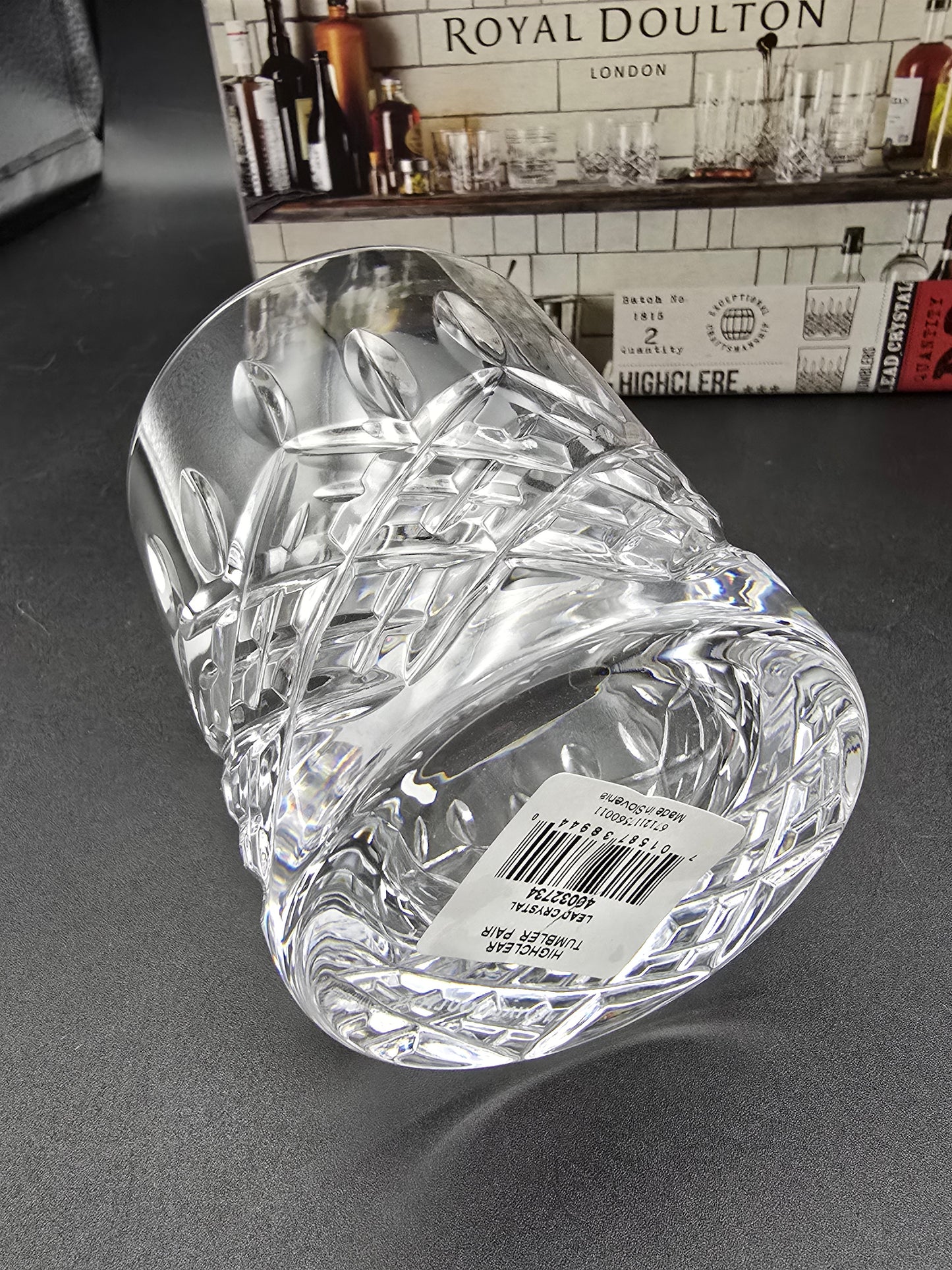 Royal Doulton “Highclear” Crystal Tumblers (Pair, Brand New in Box, 11oz, 24% Lead Crystal) – Ideal Gift for Any Occasion