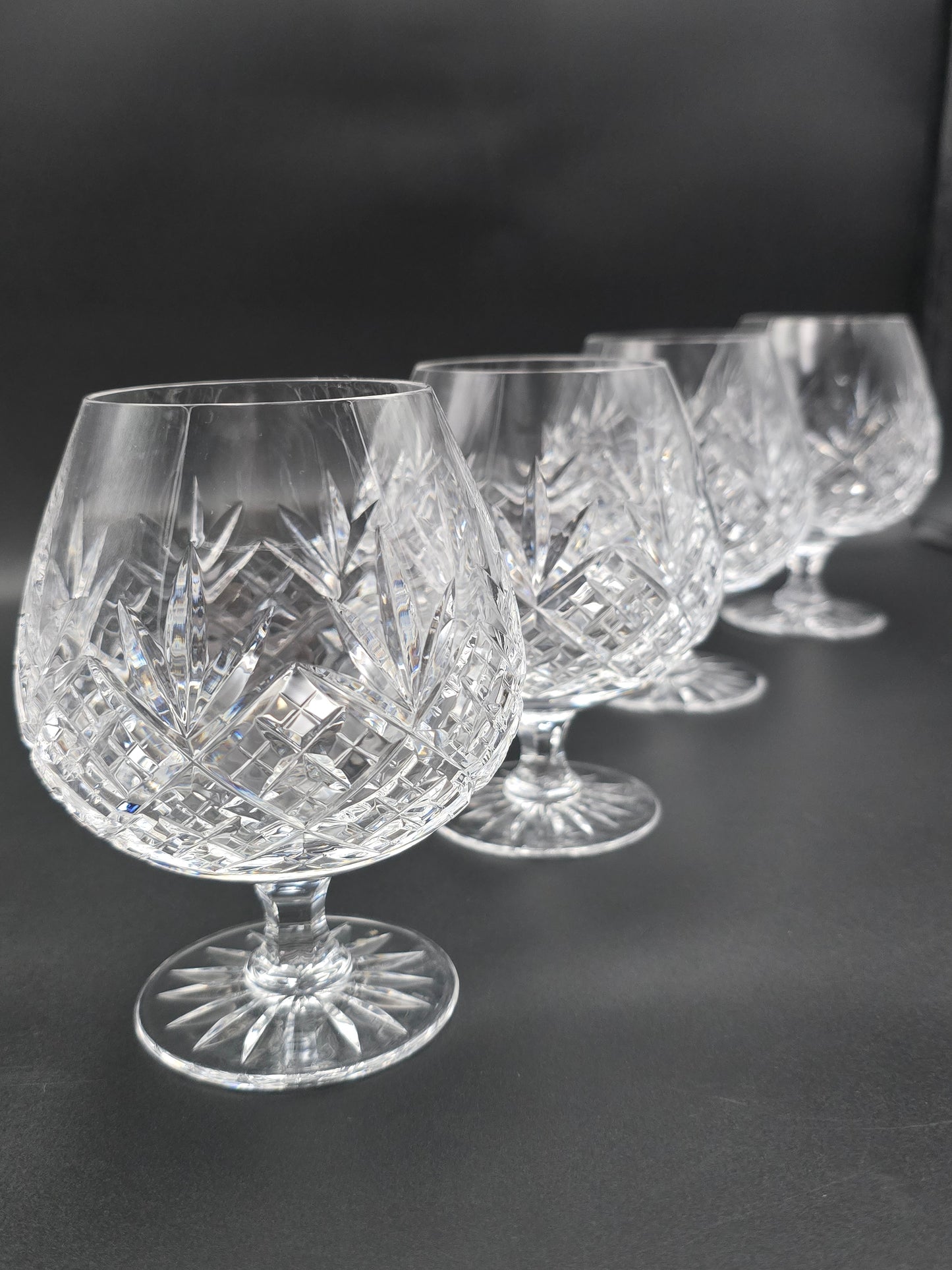 Set of 4 fine English Crystal large Brandy Balloons. 15oz