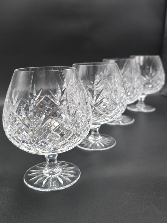 Set of 4 fine English Crystal large Brandy Balloons. 15oz
