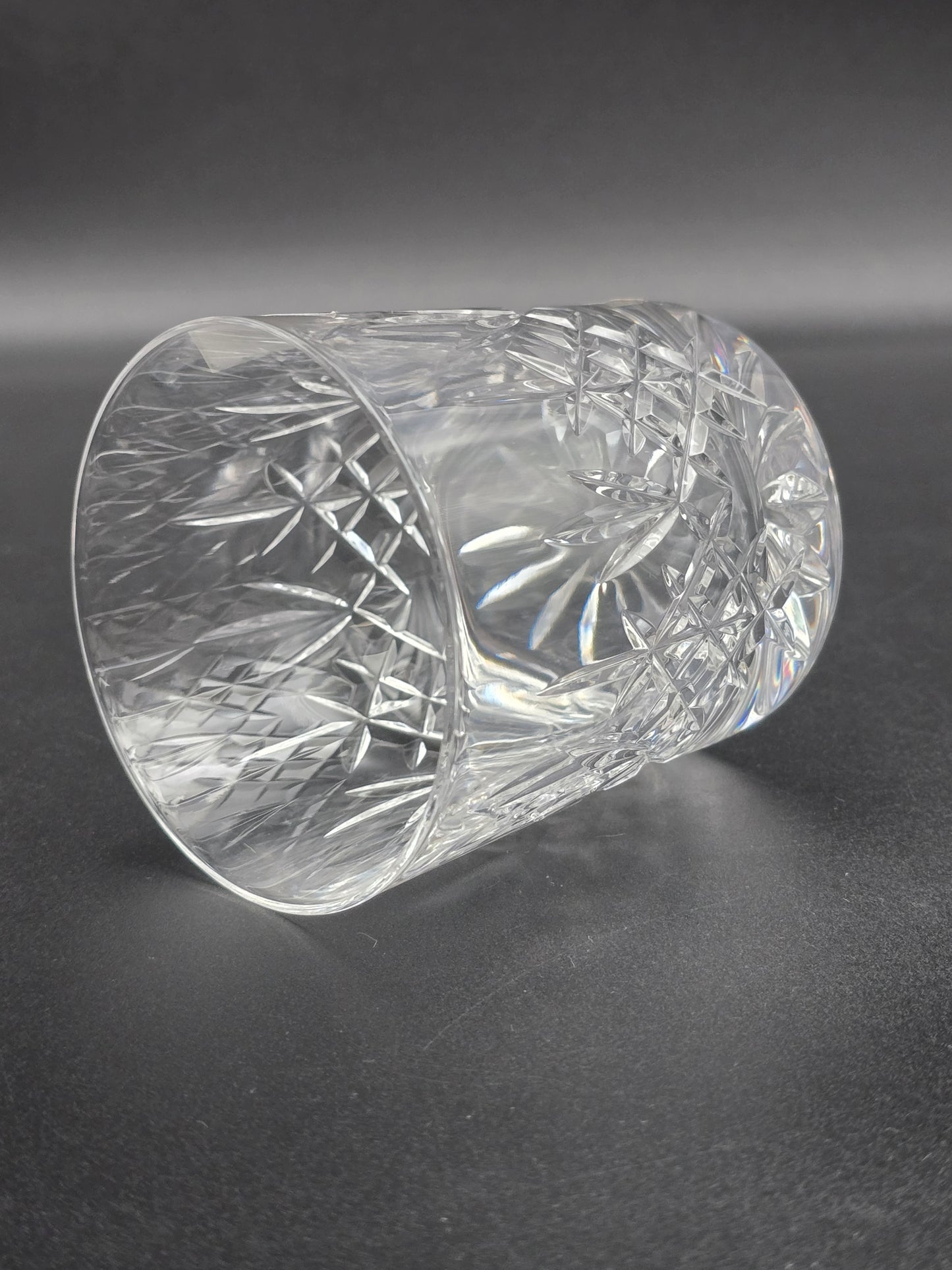 Set of 6 Vintage Edinburgh Crystal Lomond Pattern Crystal whisky tumblers. Boxed. 7oz