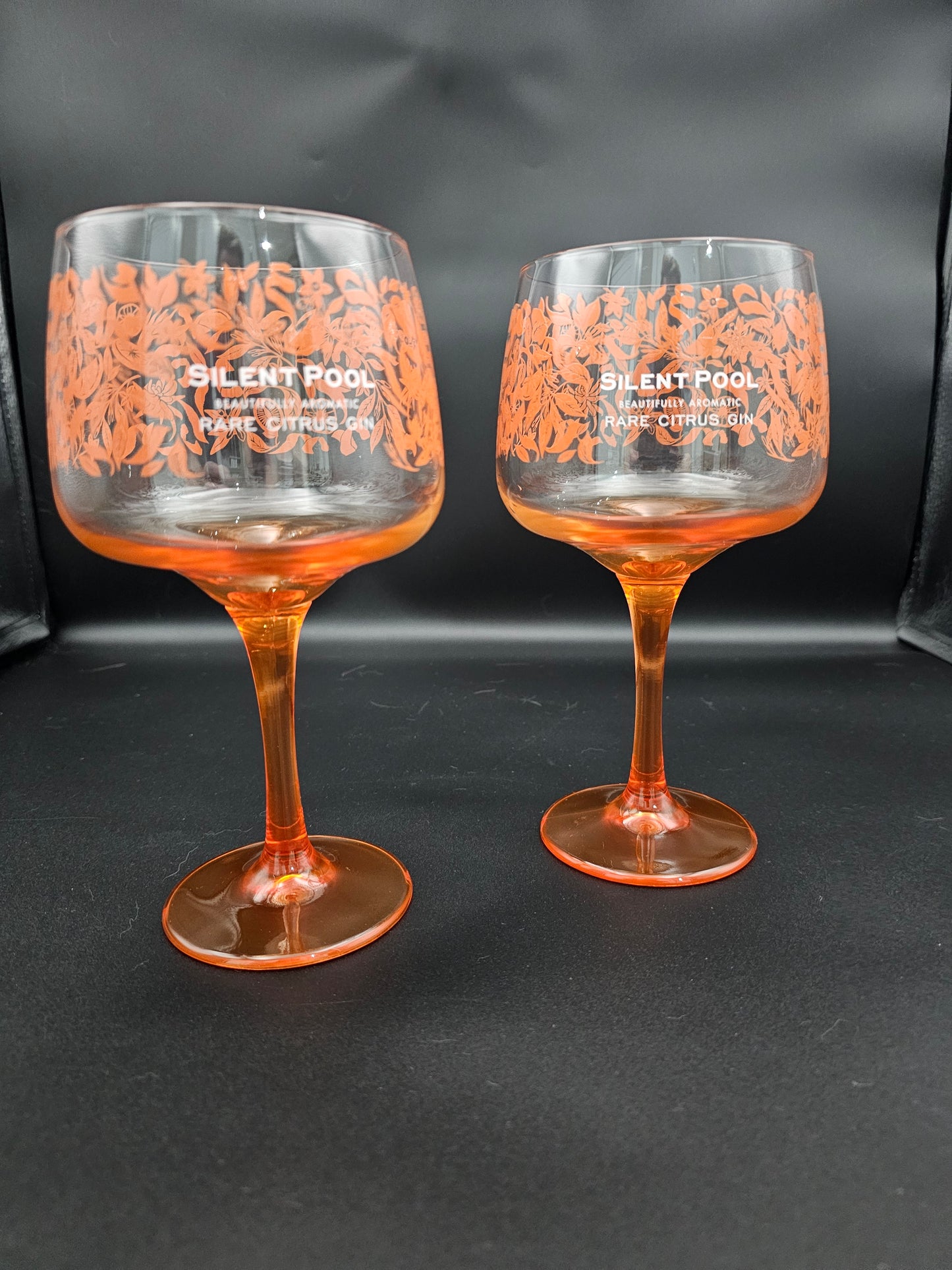 A pair of Silent Pool Citrus Copa Gin glasses