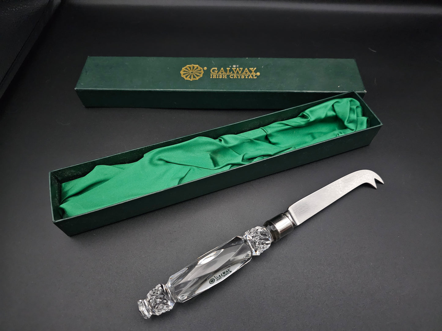 Galway Irish Crystal Cheese knife. Boxed