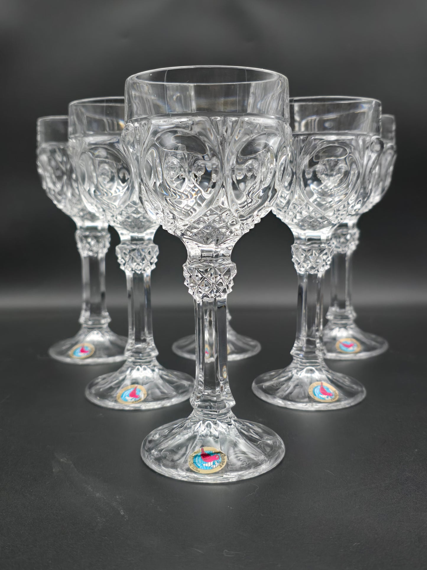 Set of 6 Hofbauer Napoleon Crystal Wine Goblets. 250ml