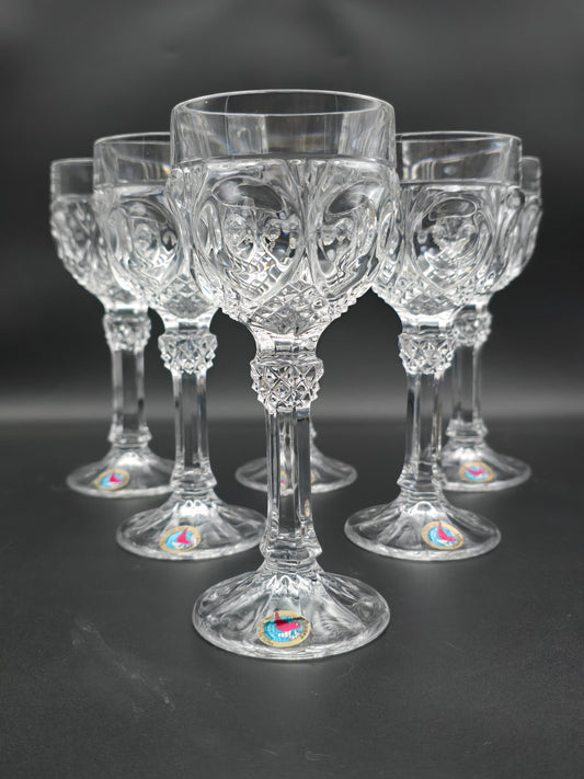 Set of 6 Hofbauer Napoleon Crystal Wine Goblets. 250ml