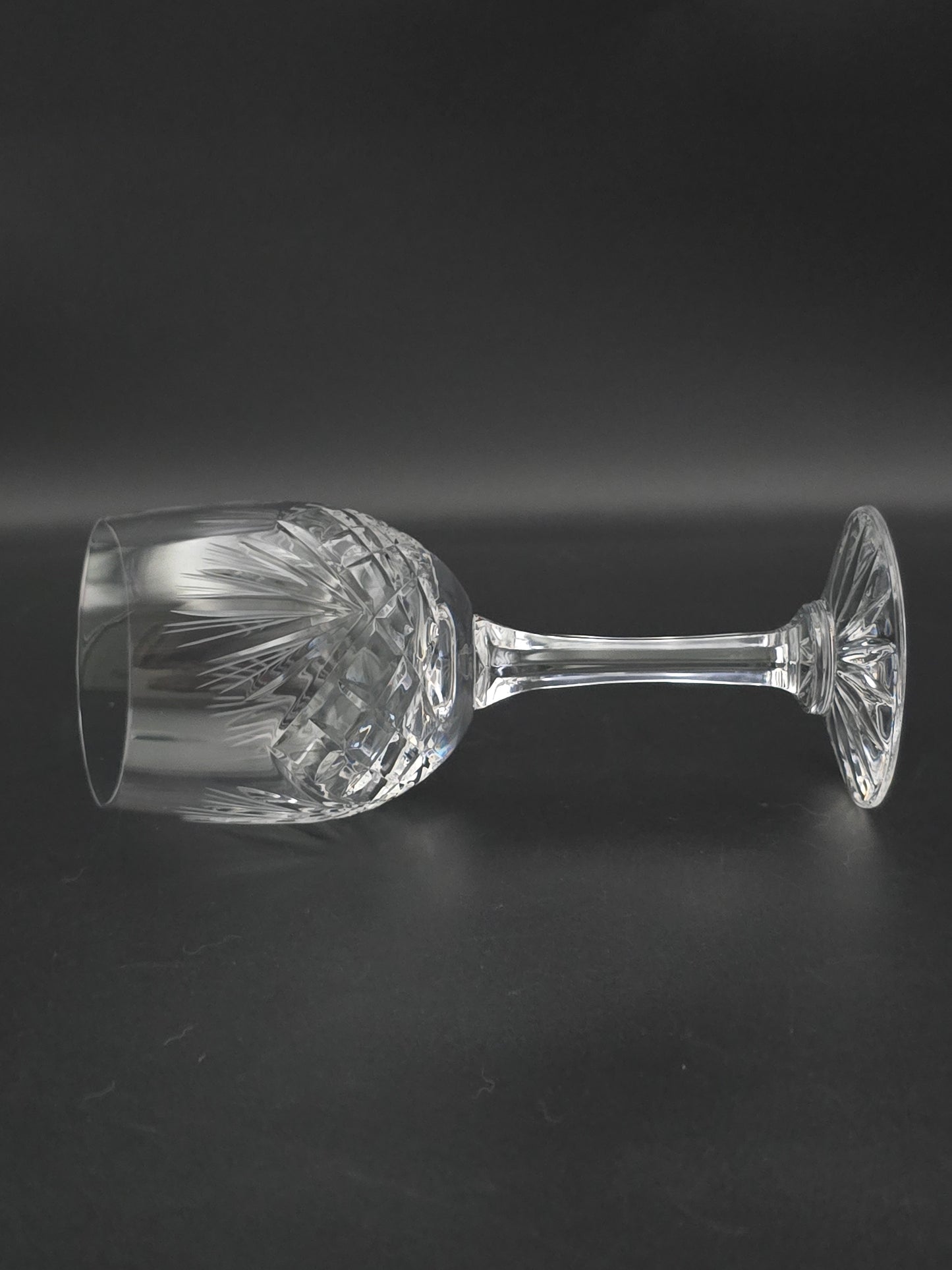 Set of 6 Vintage Crystal Wine Glasses 225ml