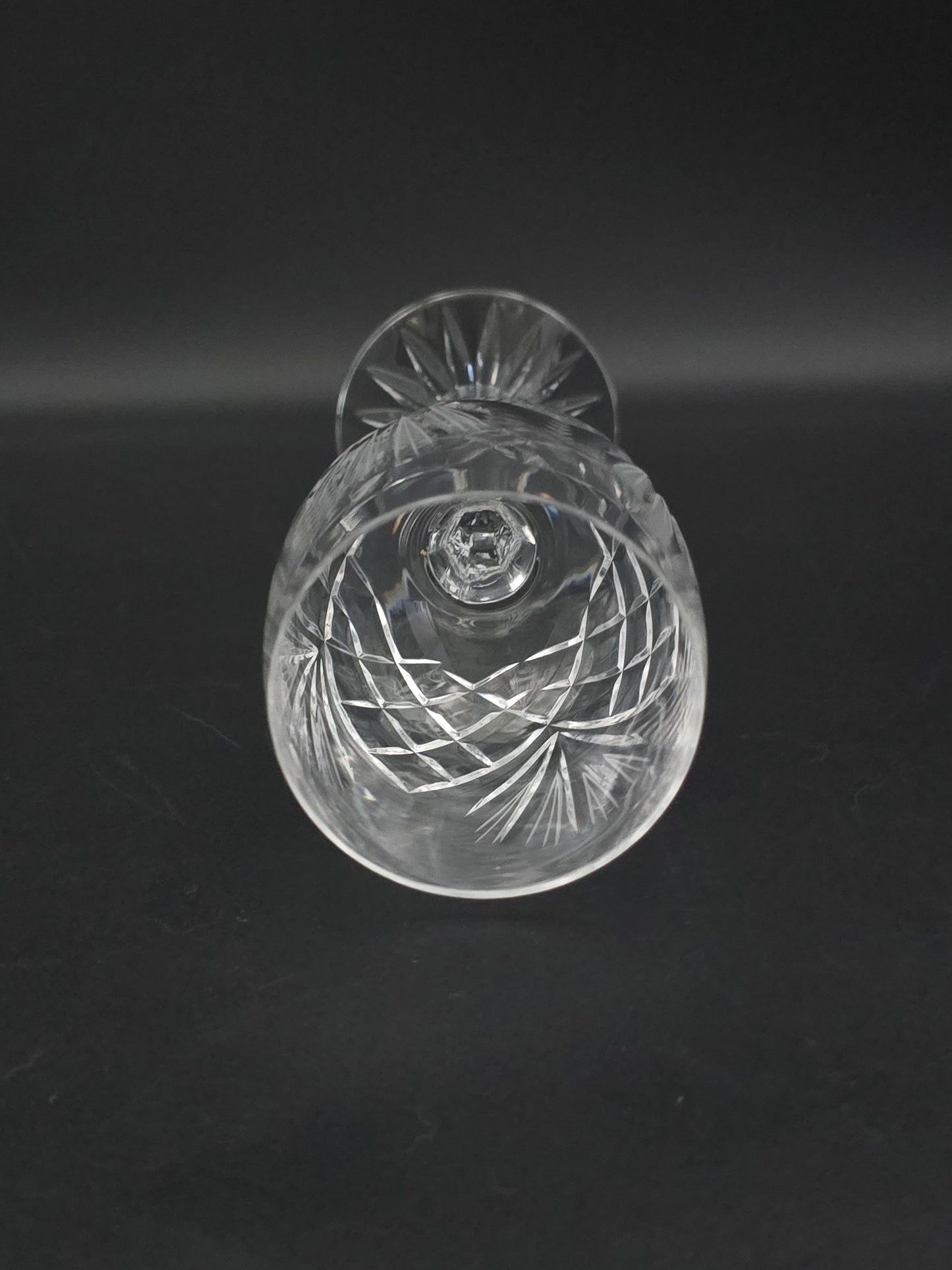 Set of 6 Vintage Crystal Wine Glasses 225ml
