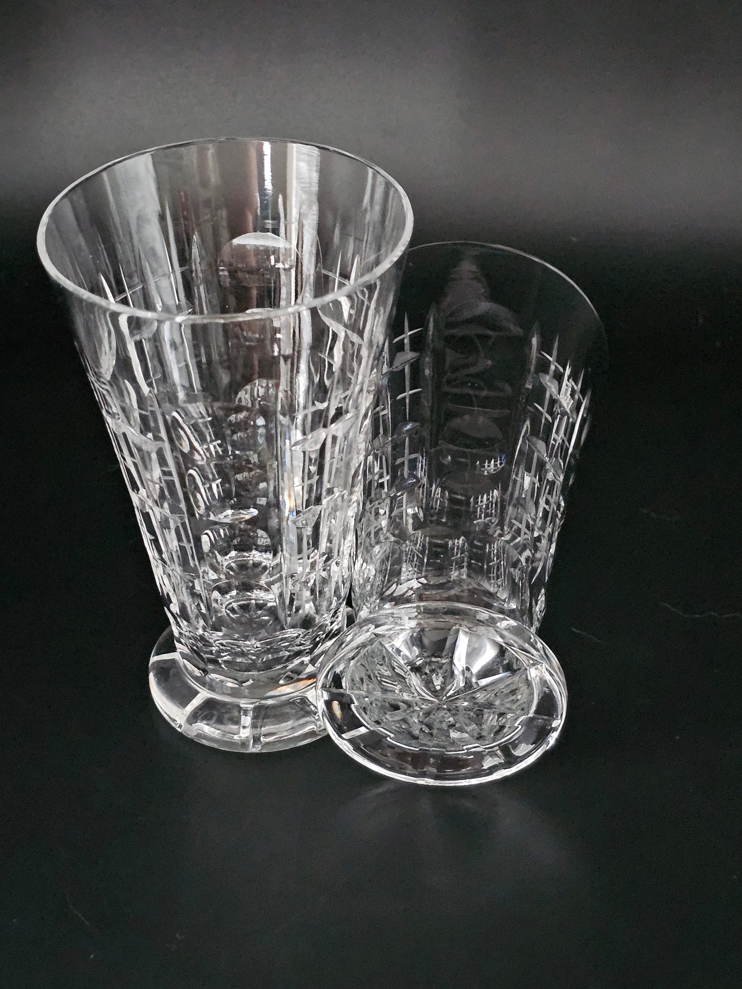 Pair of Crystal Tumblers. 12oz