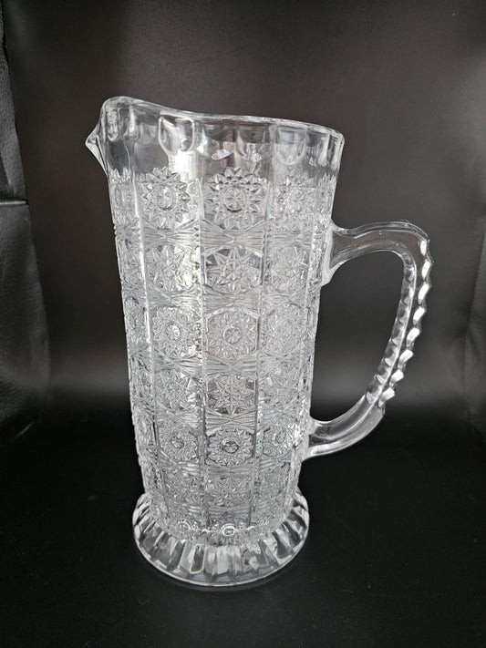 Beautiful Large Vintage Crystal Jug Pitcher. 23cm tall. 2 x Available