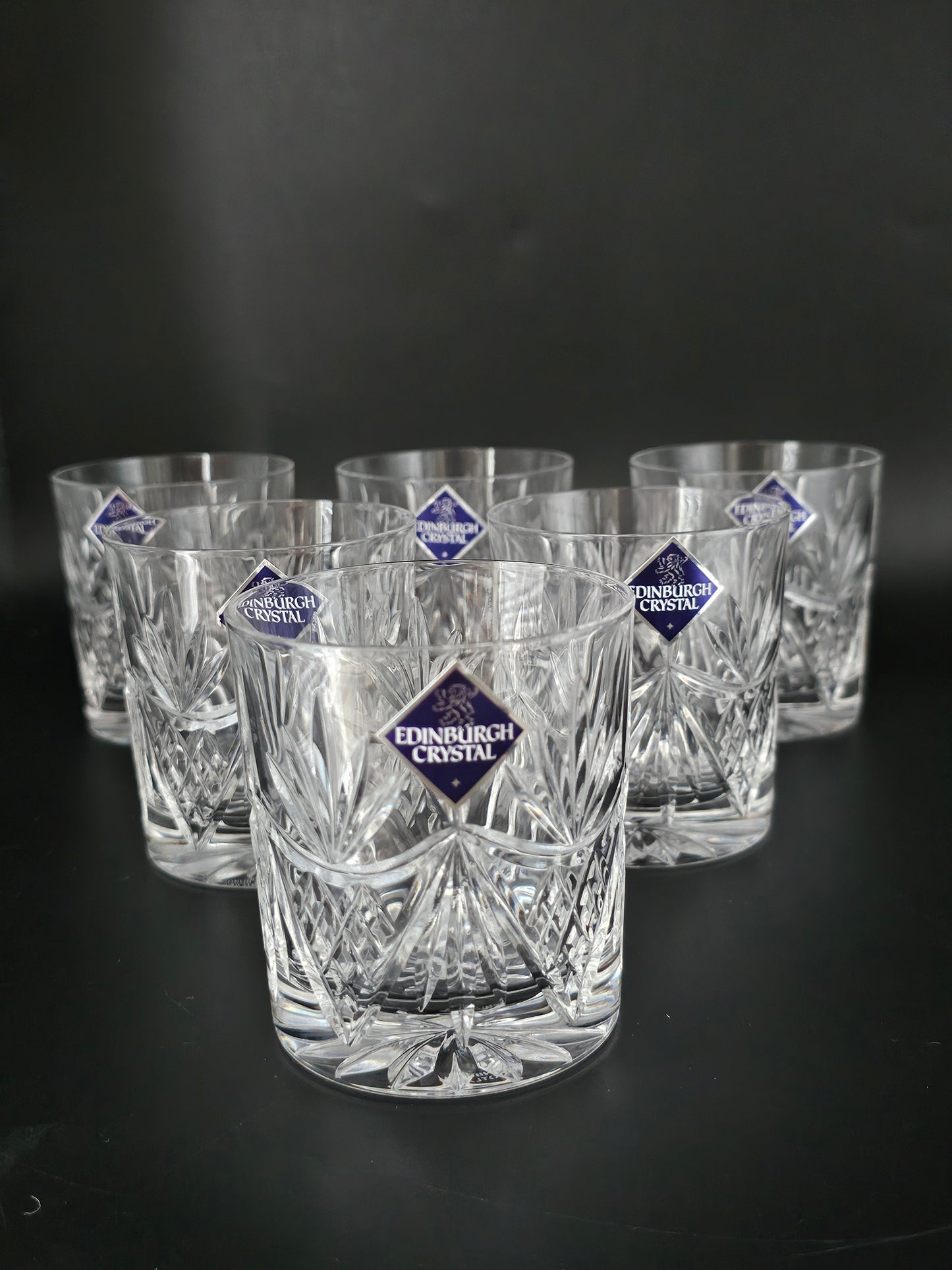 Set of 6 Edinburgh Crystal Tumblers. 7oz Beauly Pattern.